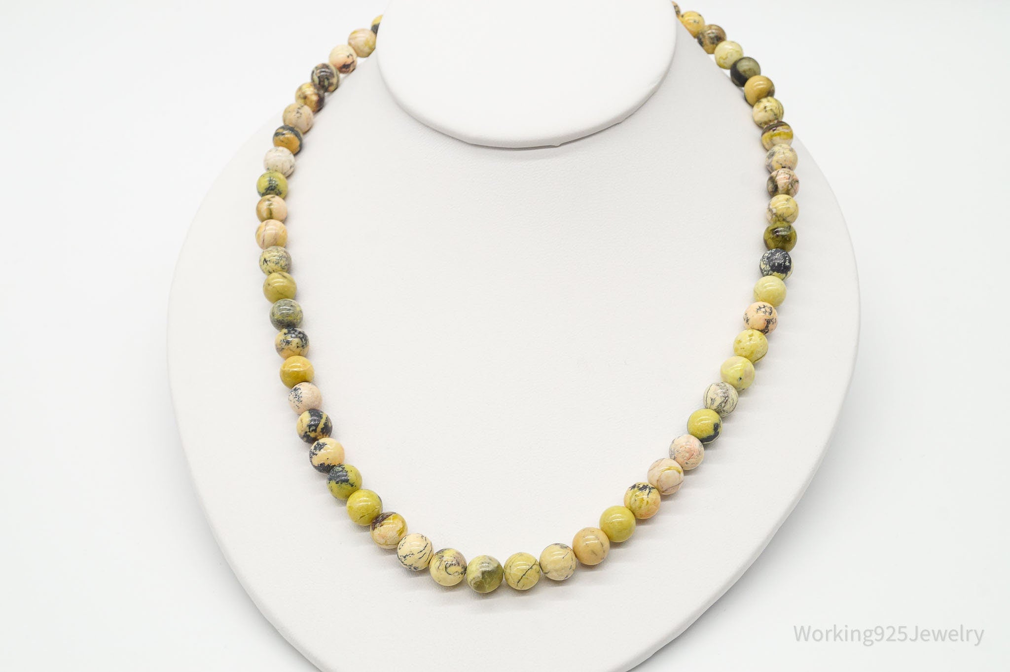 Vintage Designer LS Yellow Turquoise Bead Necklace