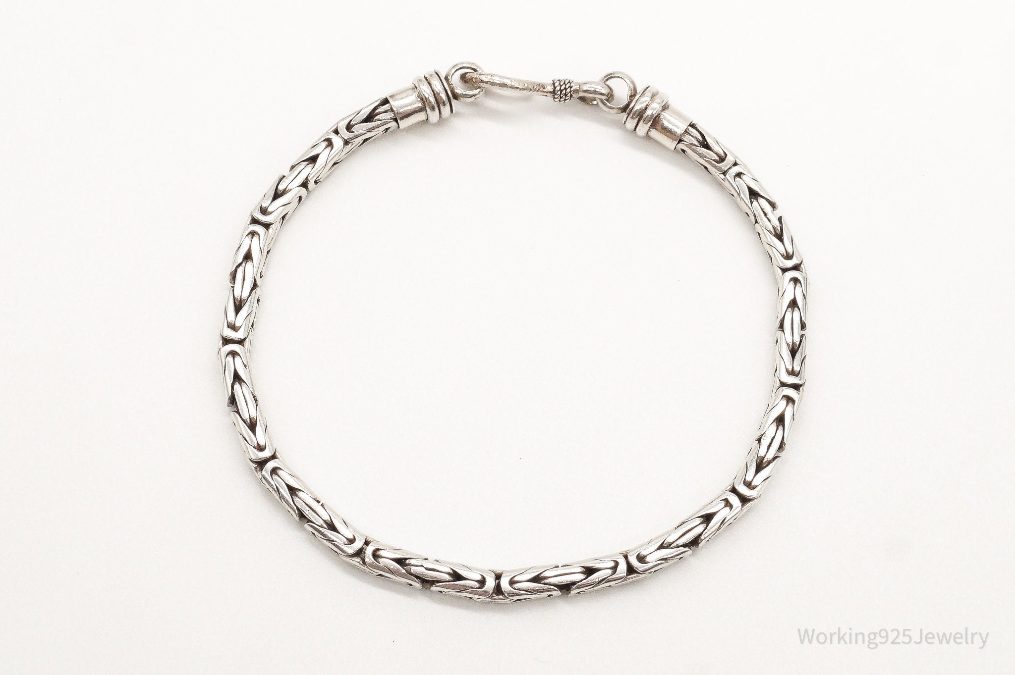 Vintage Byzantine Chain Balinese Sterling Silver Bracelet