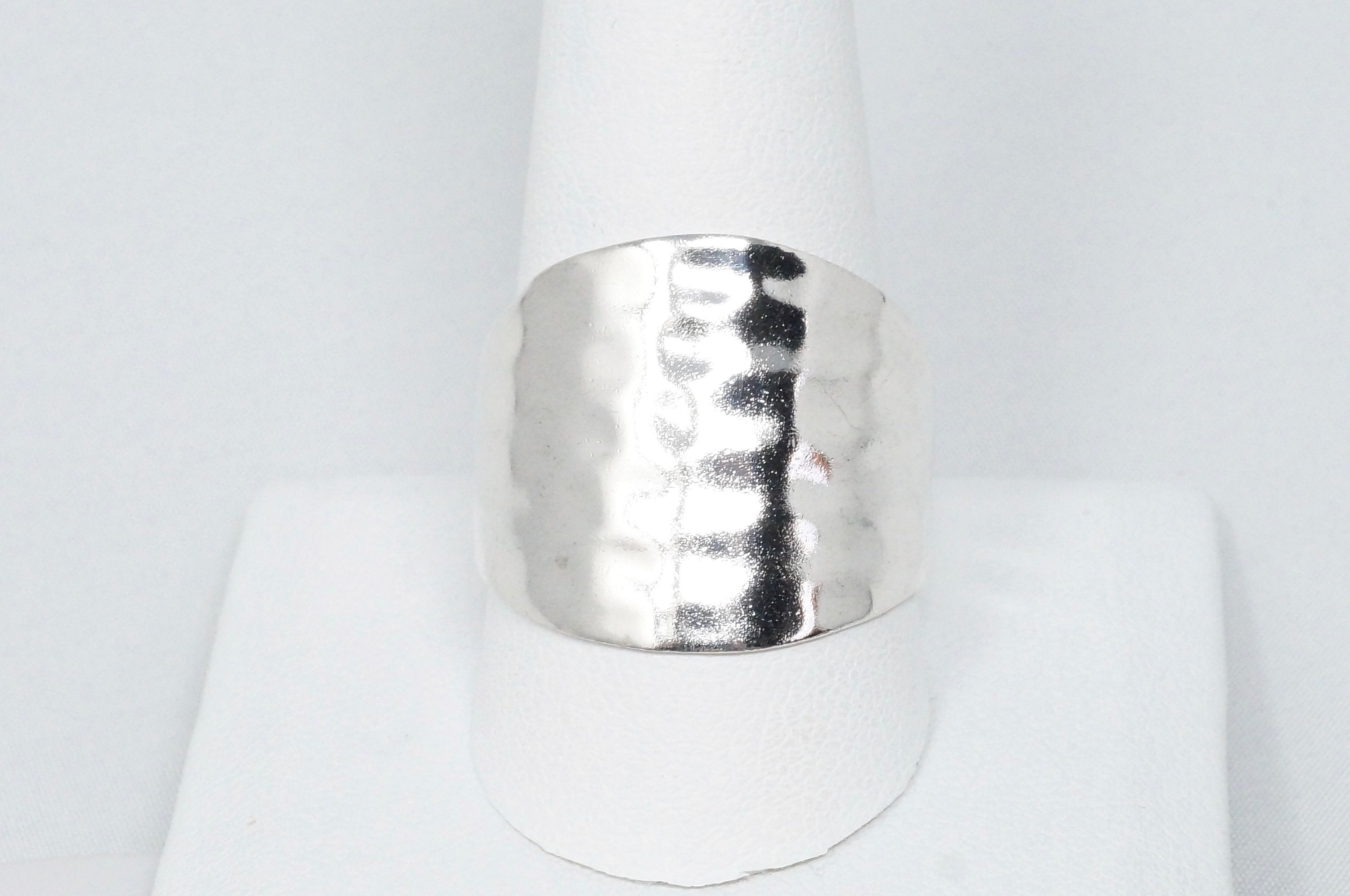 Vintage Designer SETA Modernist Hammered Southwestern Sterling Silver Ring Sz 12