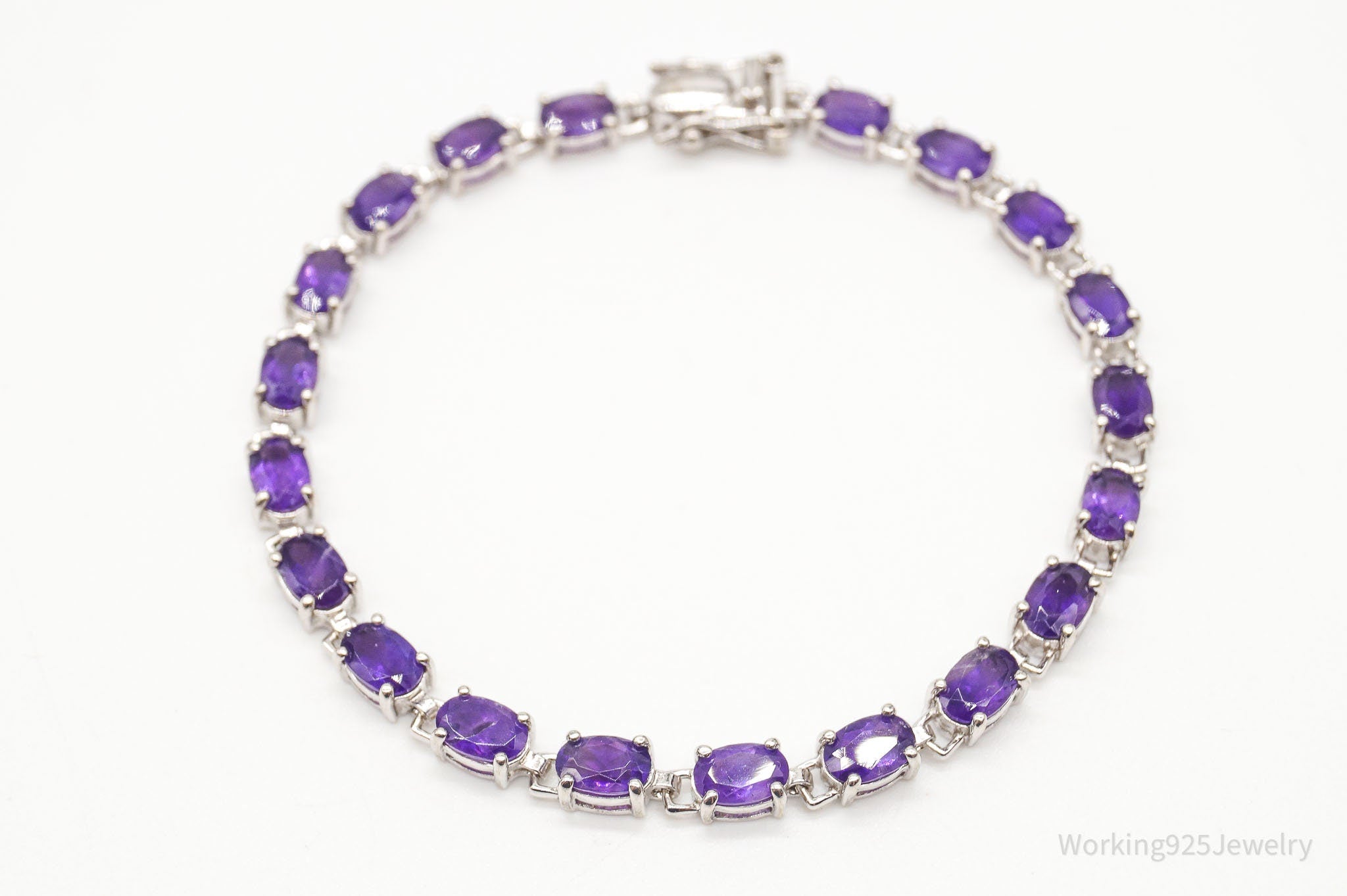 Vintage Designer Ross Simons Amethyst Sterling Silver Bracelet