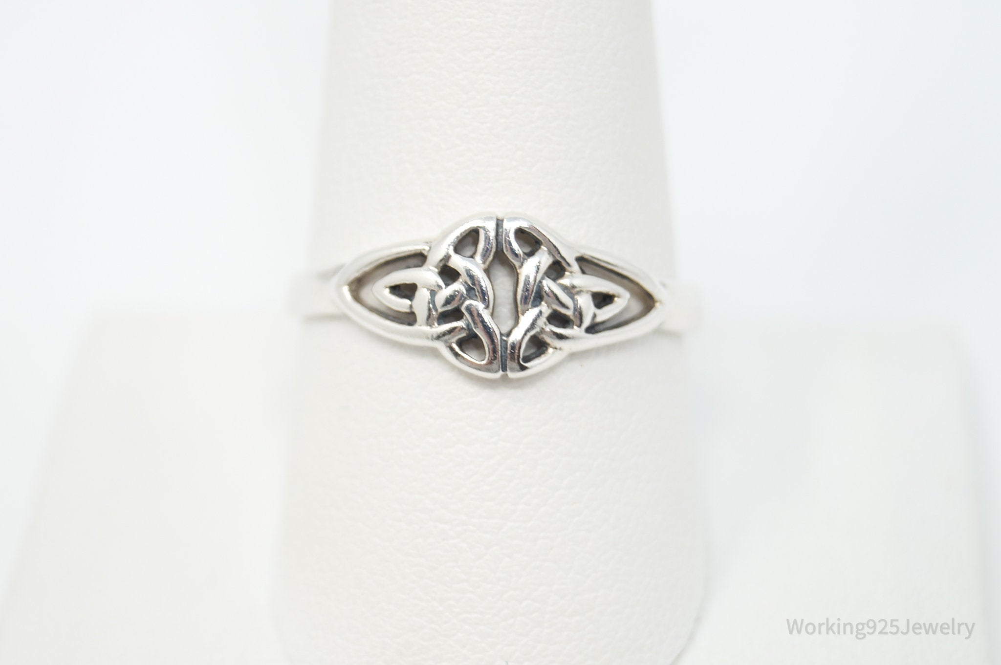 Vintage Designer PSCL Celtic Knot Design Sterling Silver Ring - Sz 10