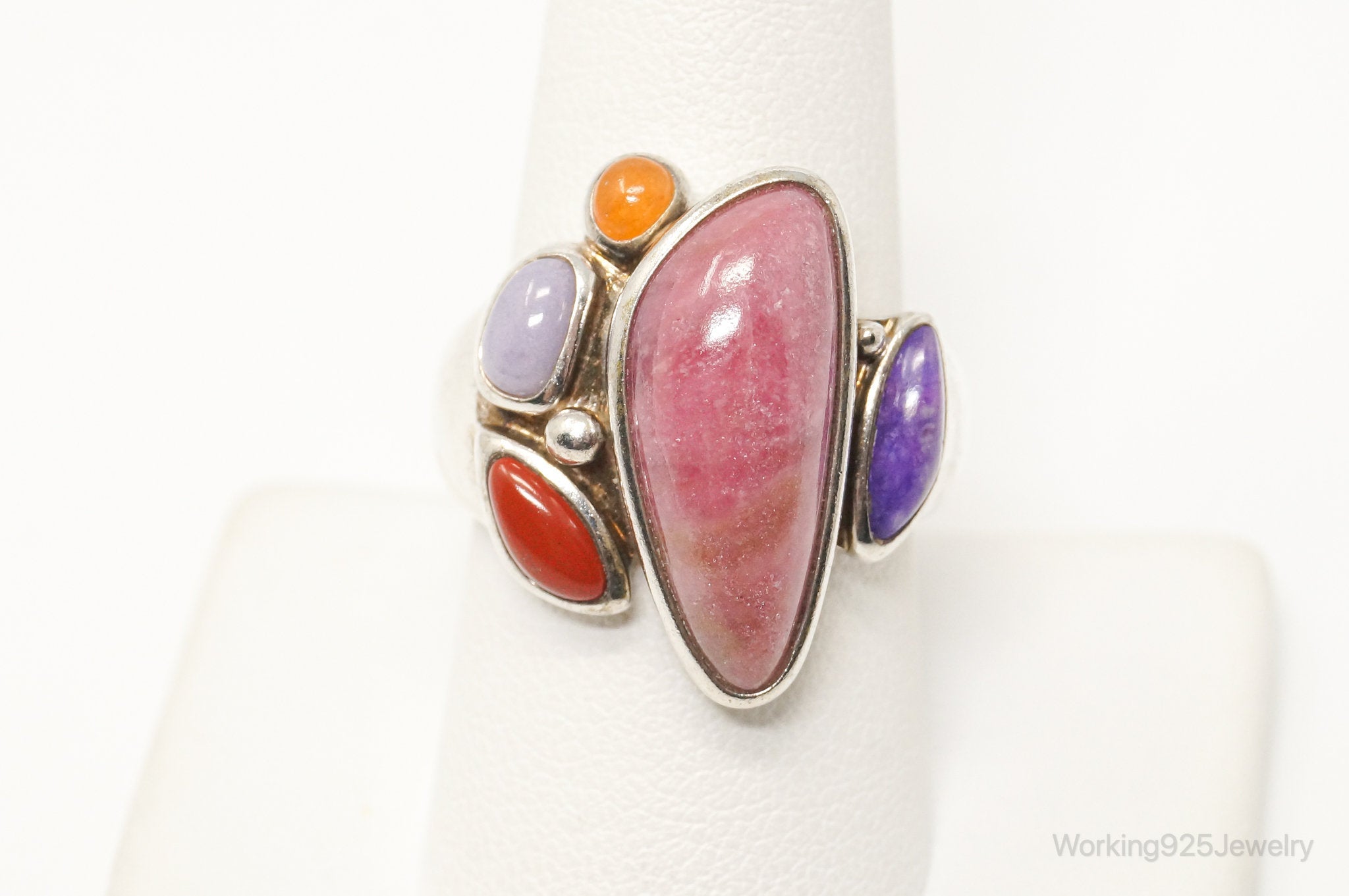 Vintage Designer Whitney Kelly Multi Gem Sterling Silver Ring - Size 9