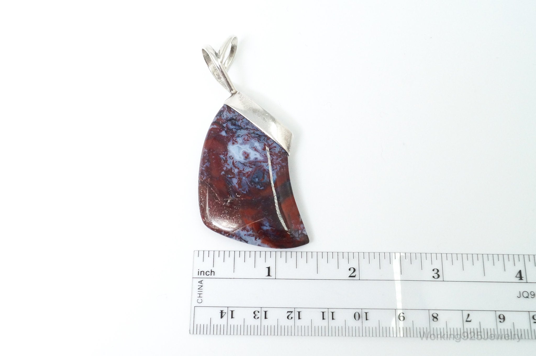 Large Designer Desert Rose Trading Co Ocean Jasper Sterling Silver Pendant