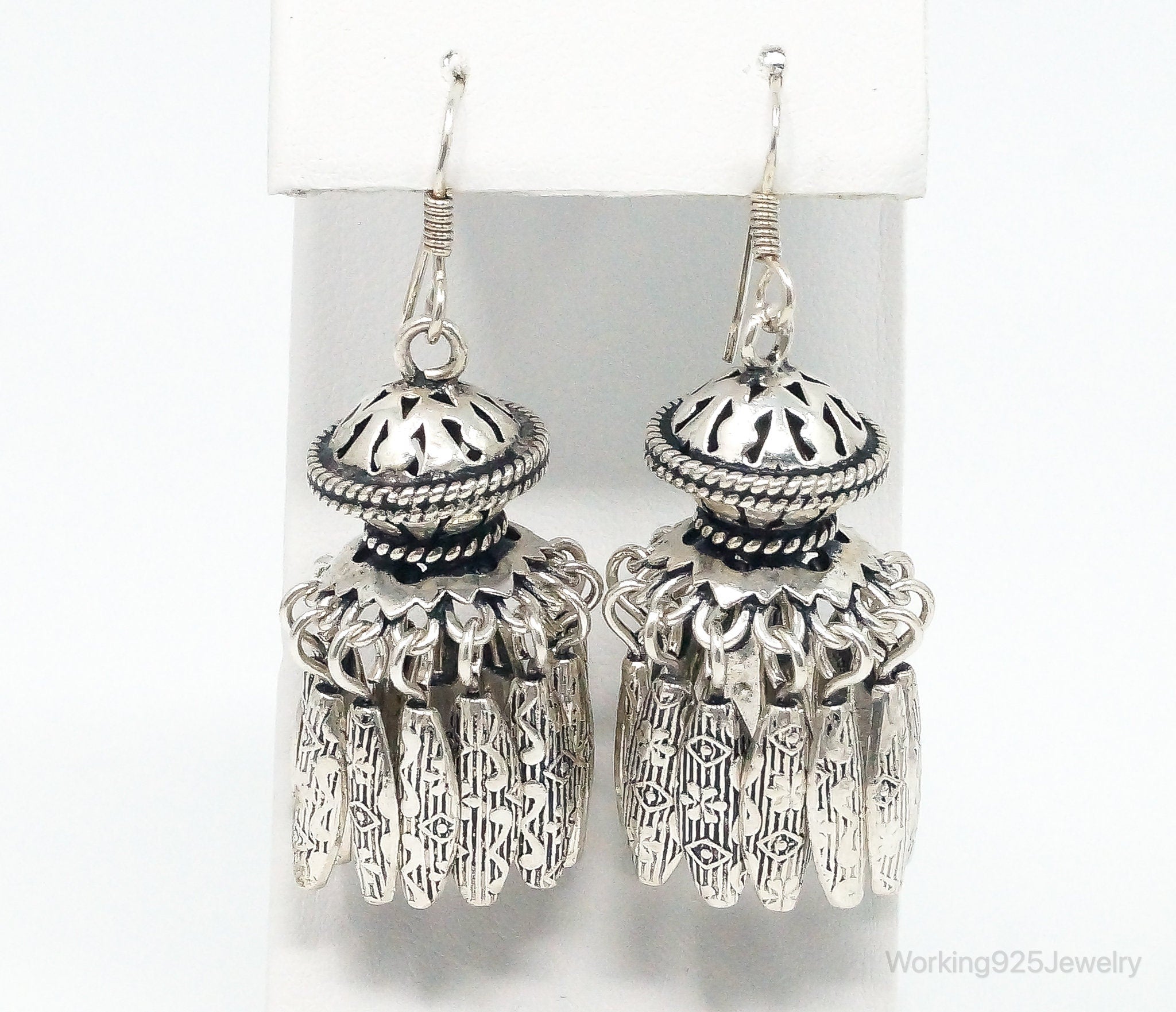 Vintage Chandelier Dangle Sterling Silver Earrings