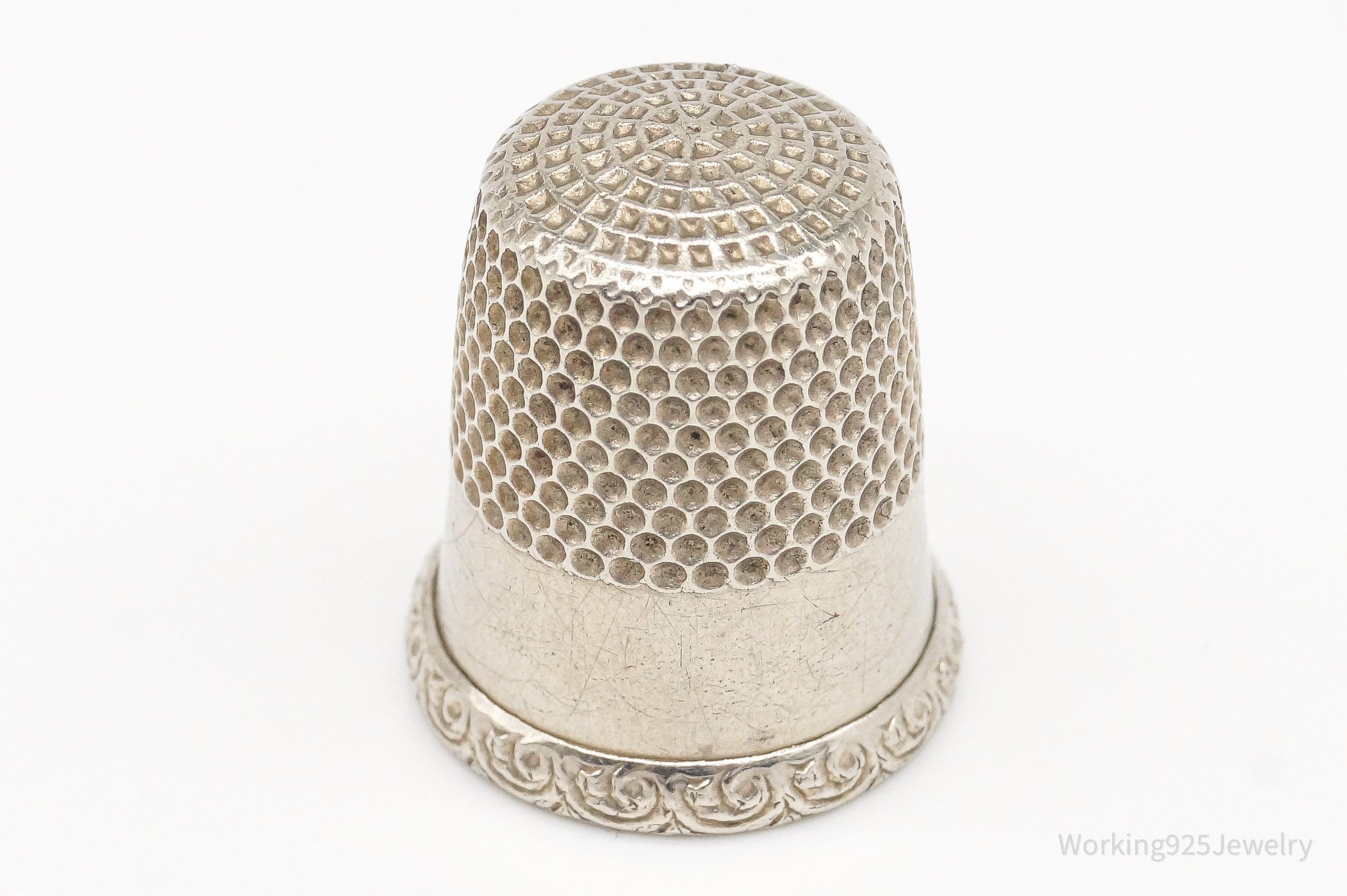 1800s Antique Simons Bros & Co Silver Thimble Size 7