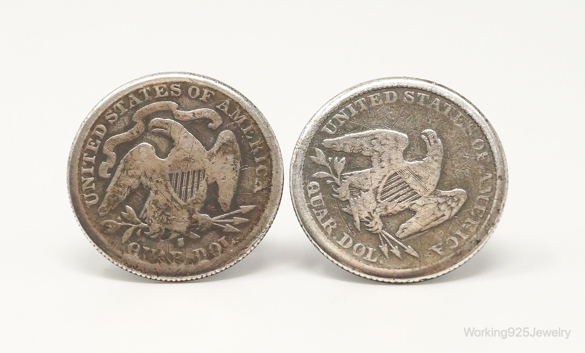 Antique Seated Liberty Coins Silver Cufflinks