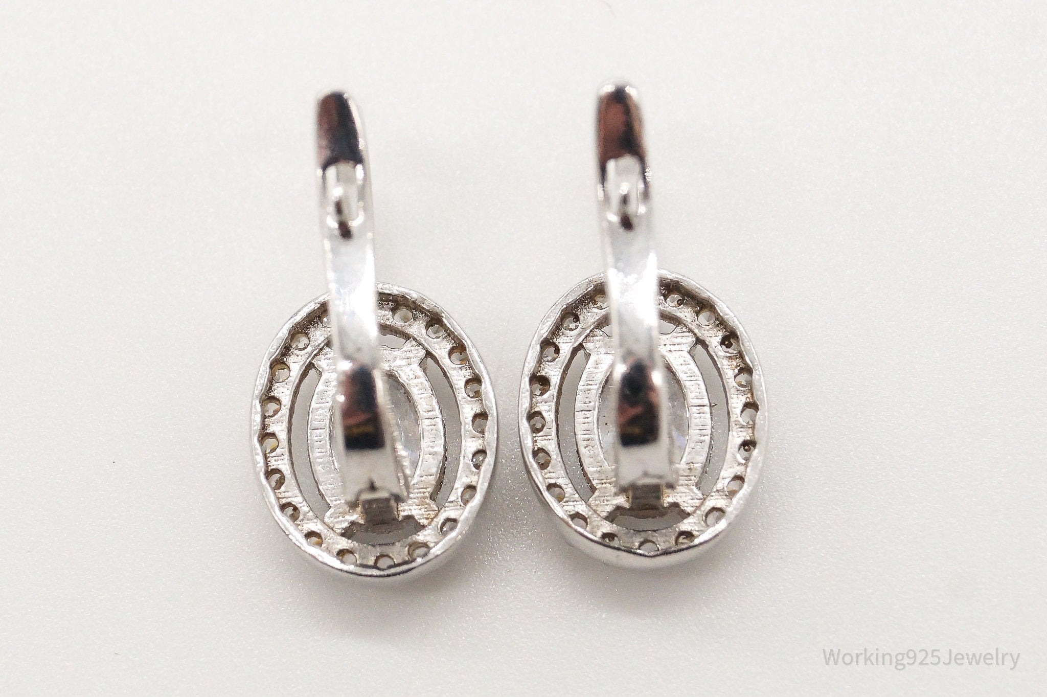 Vintage Cubic Zirconia Sterling Silver Earrings