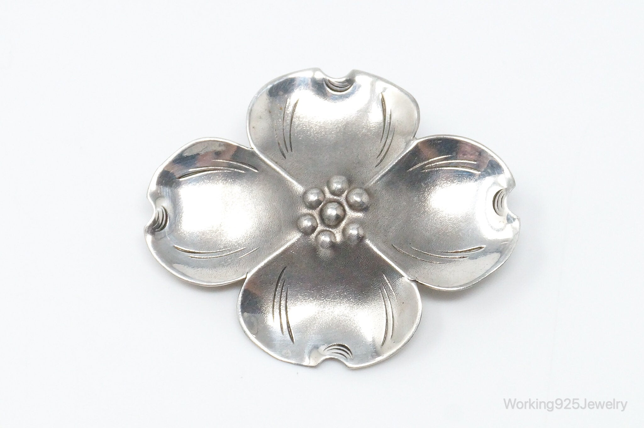 Vintage Designer NYE Moder Dogwood Sterling Silver Brooch Pin