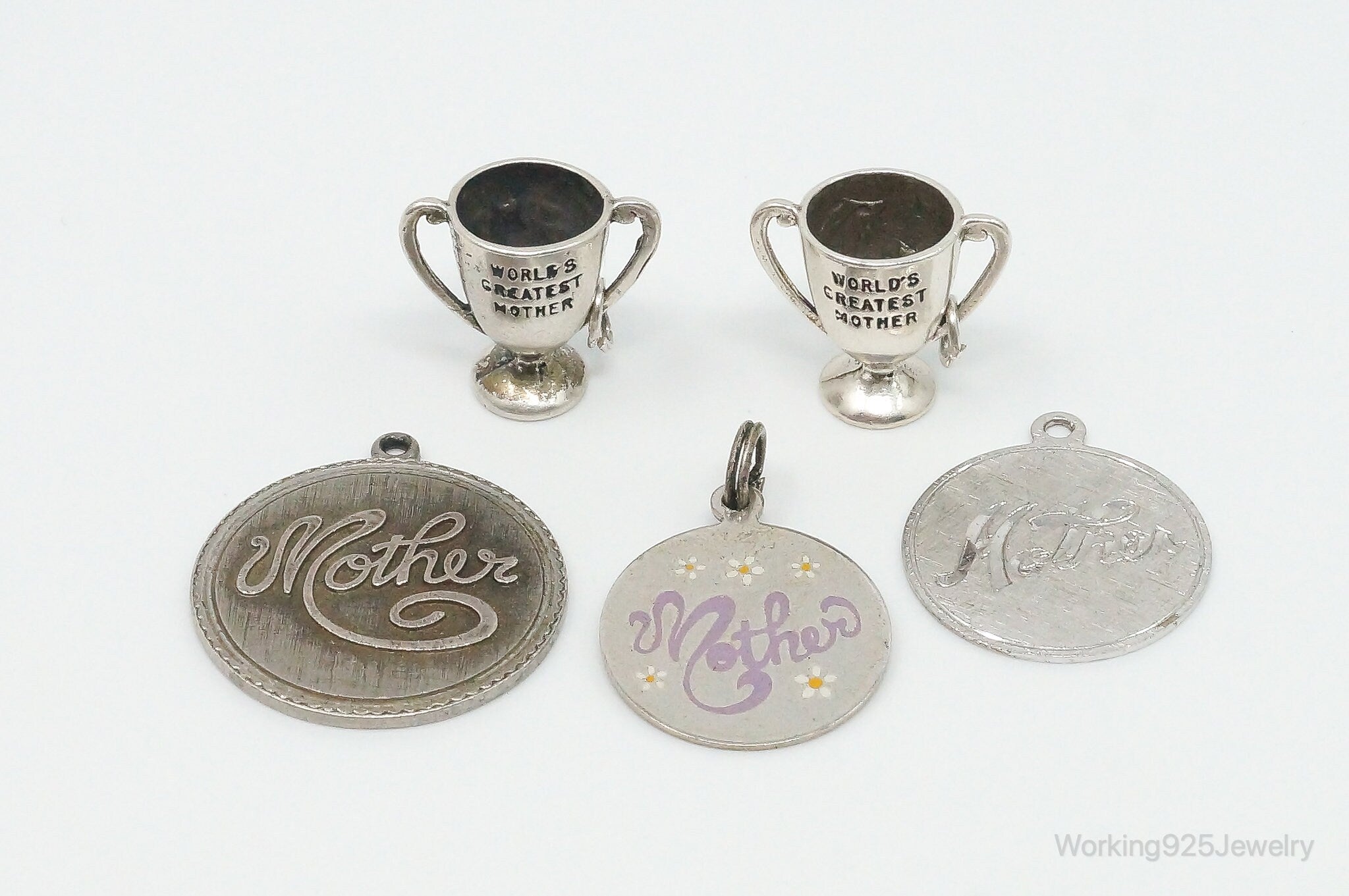 Vintage Antique Mother Mom Sterling Silver Charms