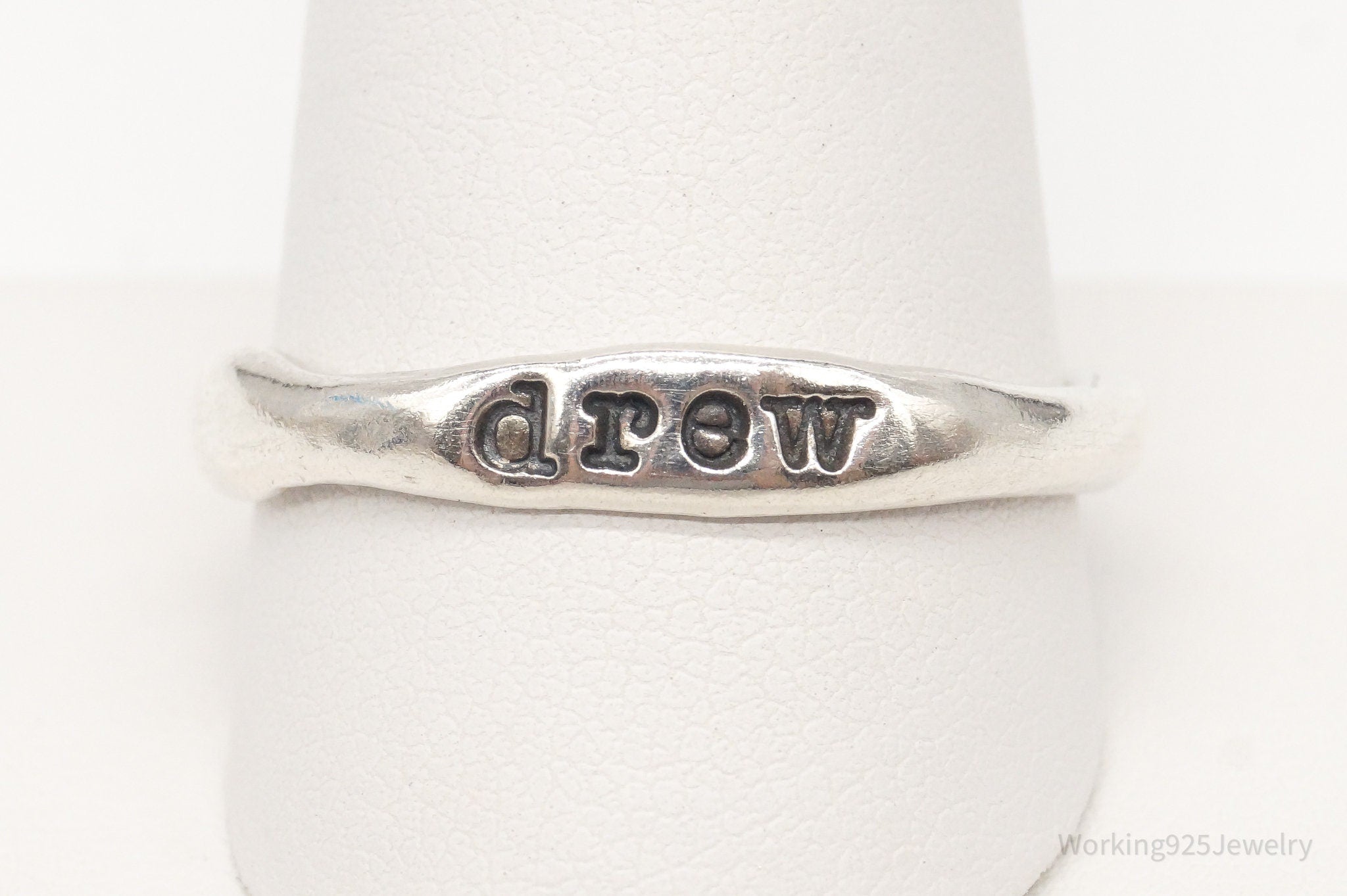 Vintage "Drew" Name Sterling Silver Ring - Size 10.75