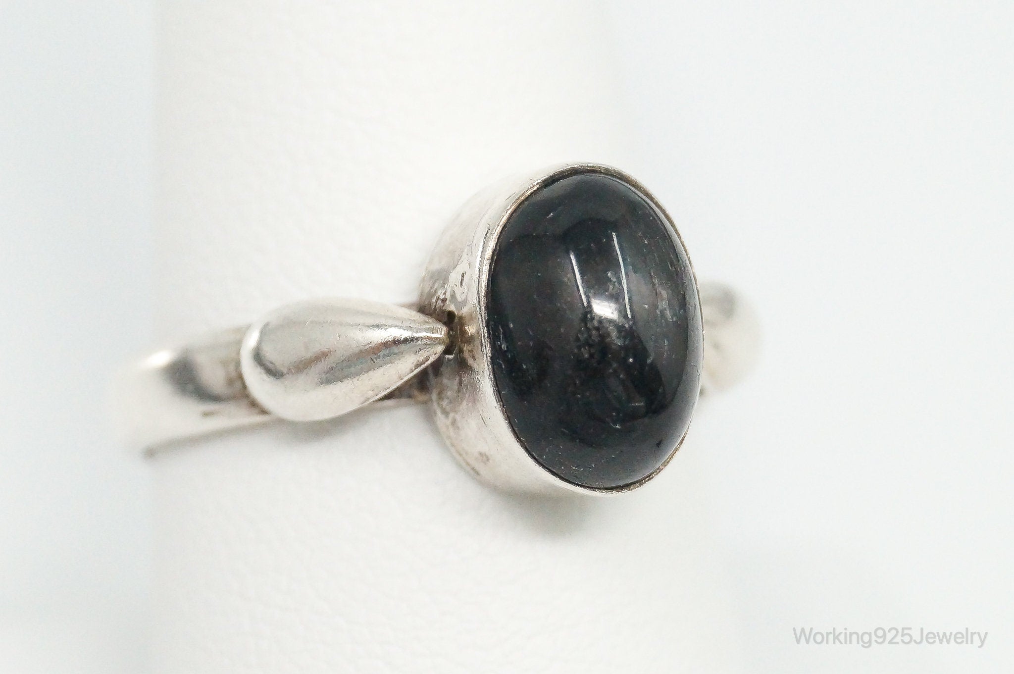 Vintage Black Star Diopside Sterling Silver Ring - Size 9.75