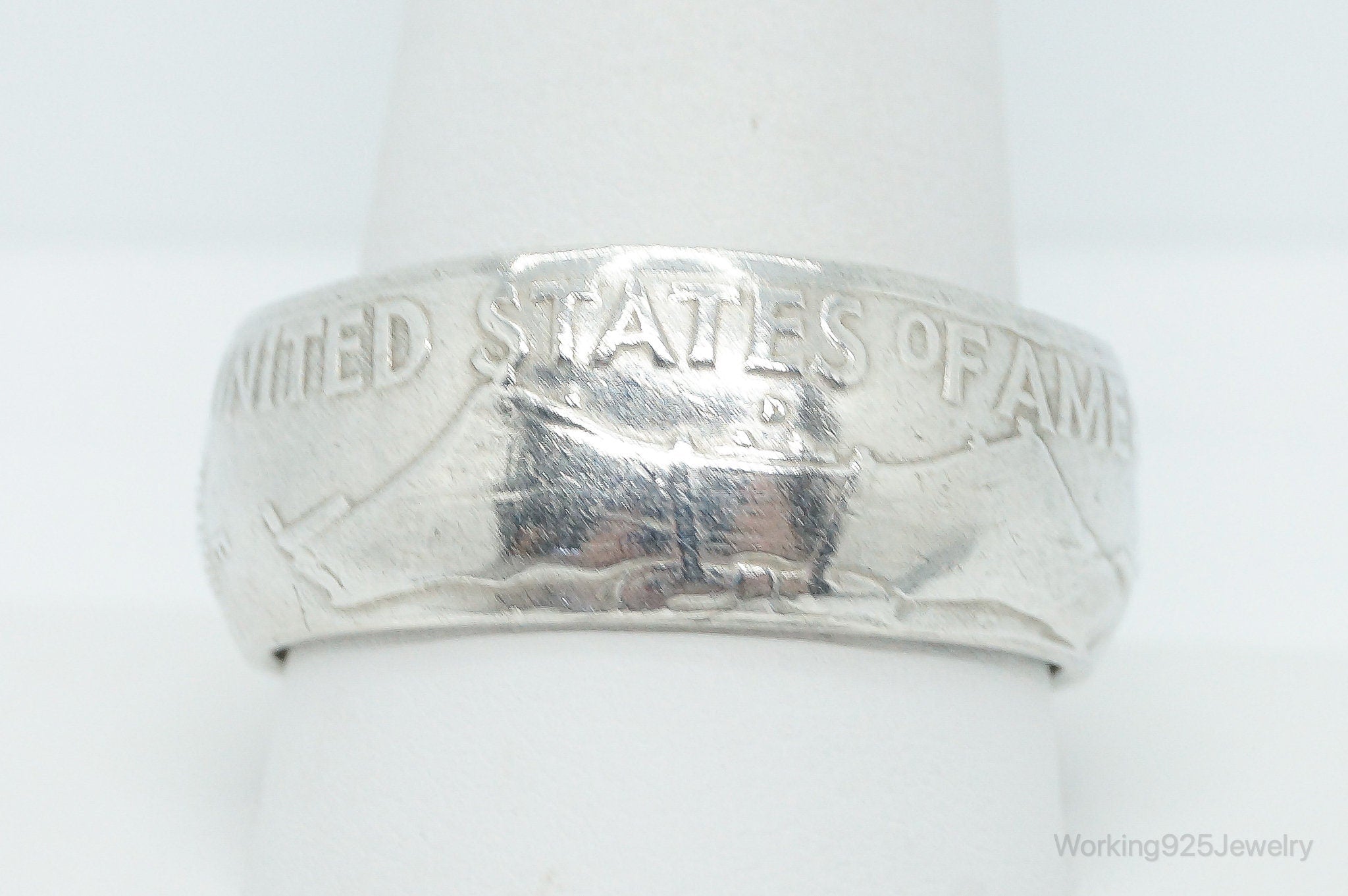 Vintage 1958 Half Dollar Silver Ring - Size 12.25