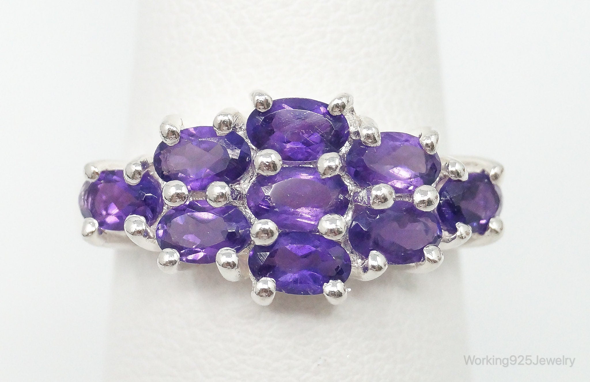 Vintage Amethyst Sterling Silver Ring - Size 7