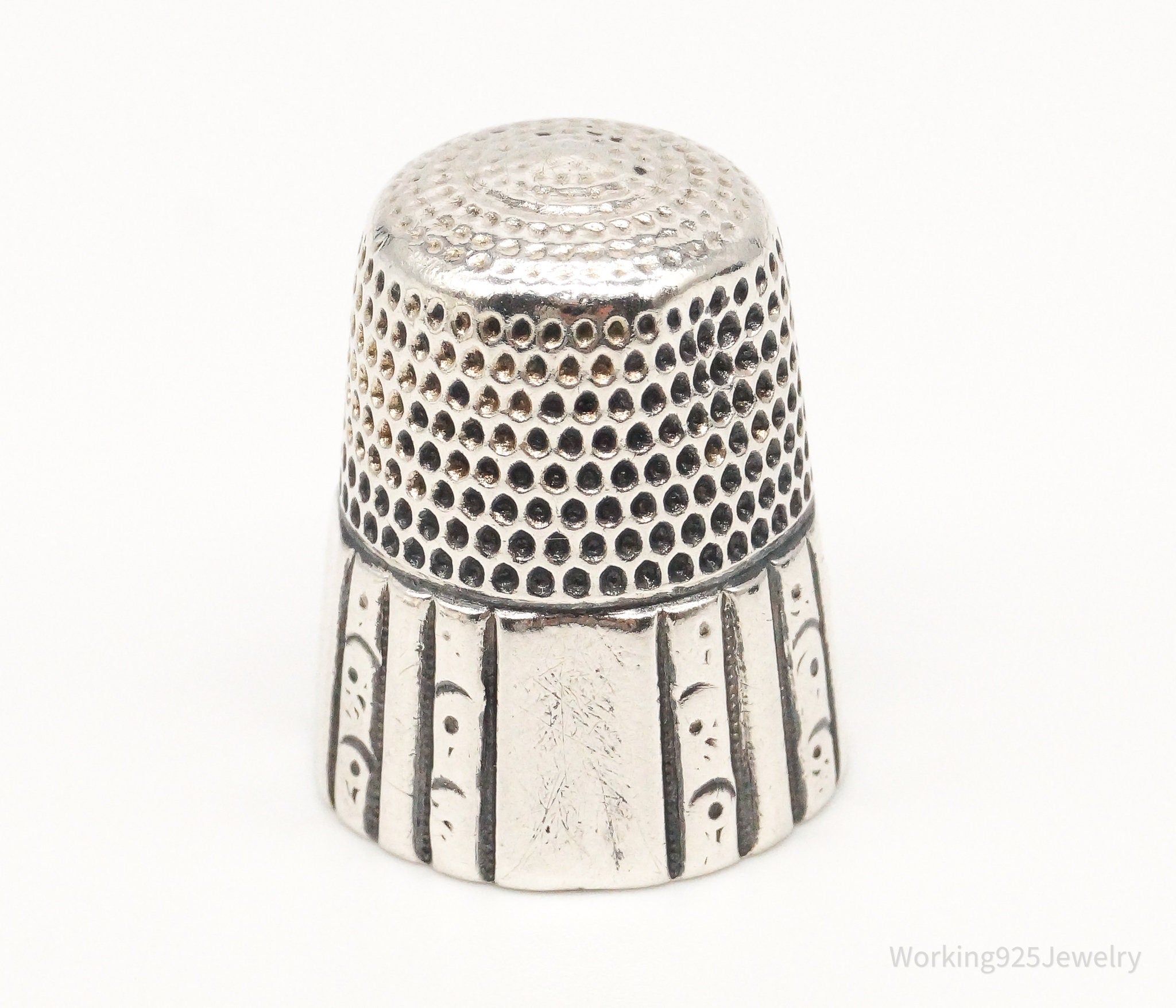 1800s Antique Simons Bros & Co Dome Sterling Silver Thimble Size 11