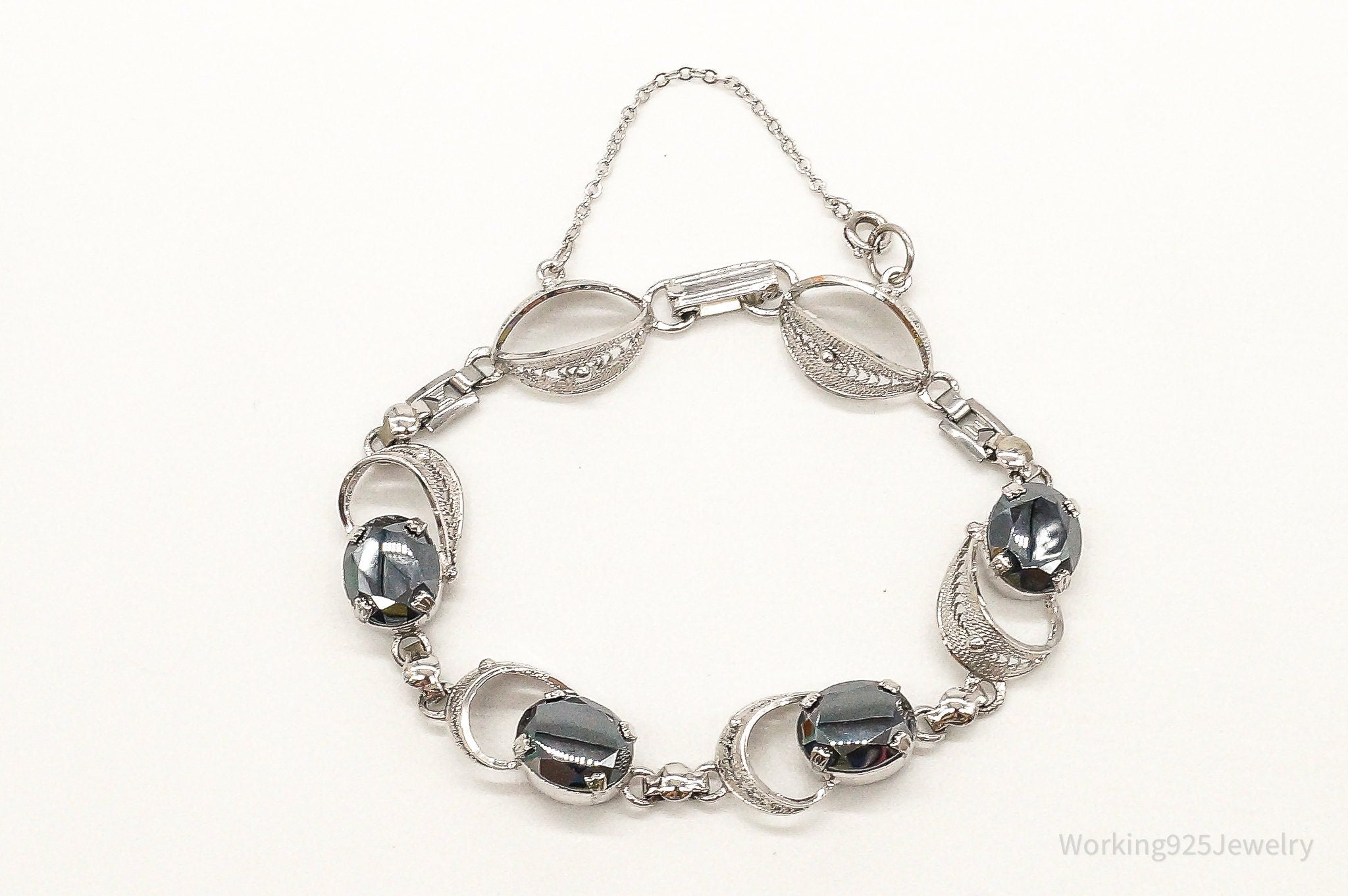 Antique Hematite Sterling Silver Bracelet