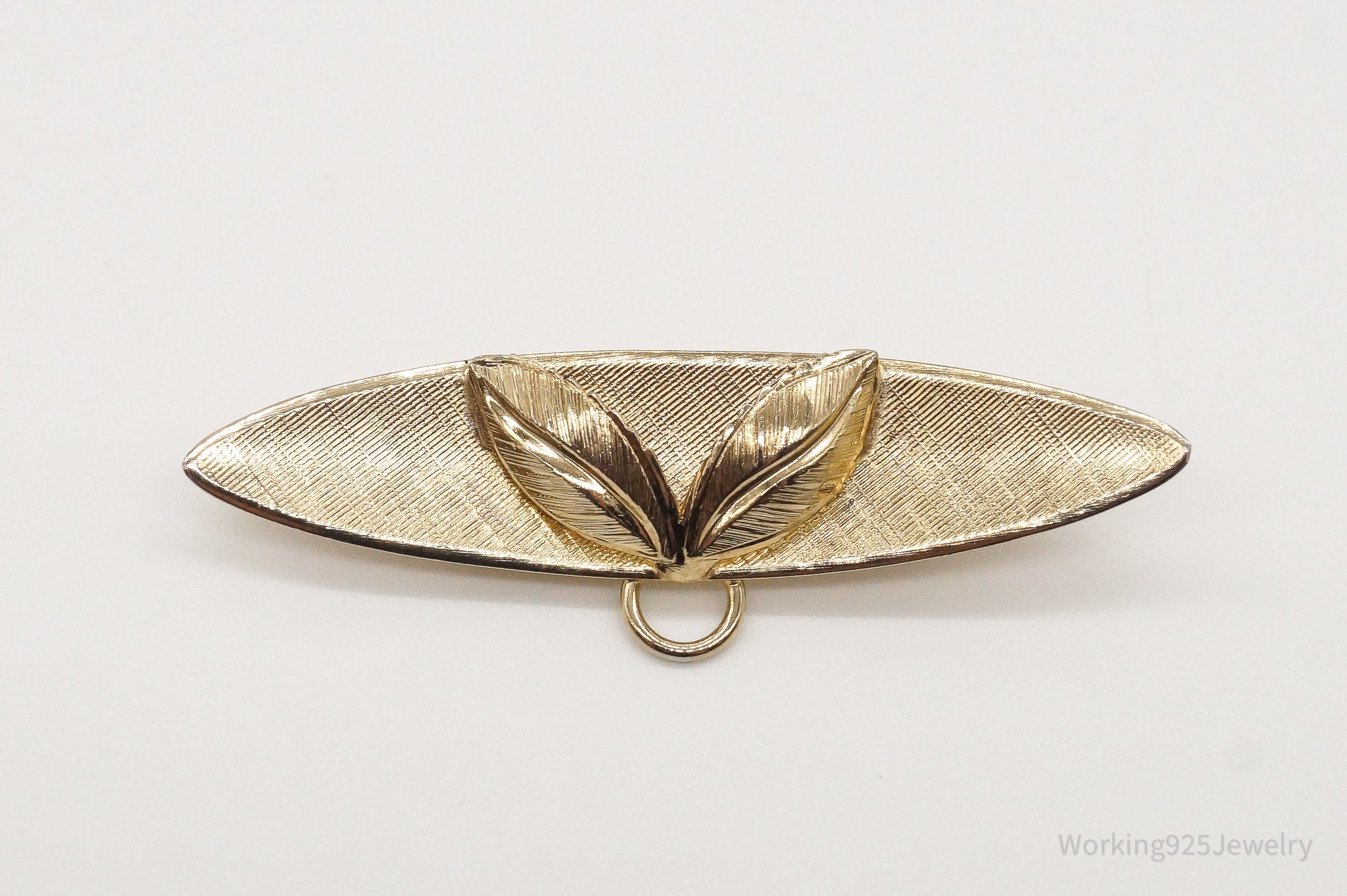 1940s Vintage Designer Sassen Gold Vermeil Sterling Silver Brooch Pin