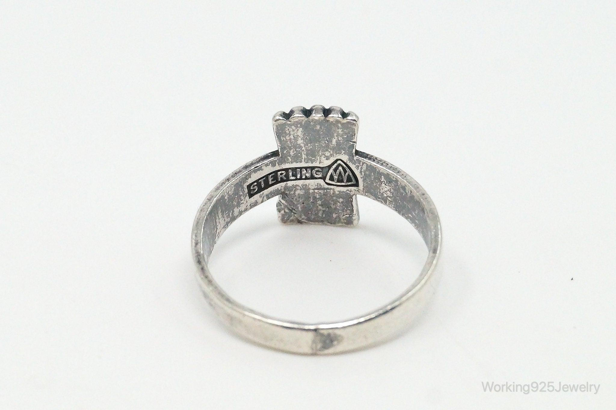 Antique Designer J.J. White Mfg Co Campfire Girls Sterling Silver Ring -Size 5.5