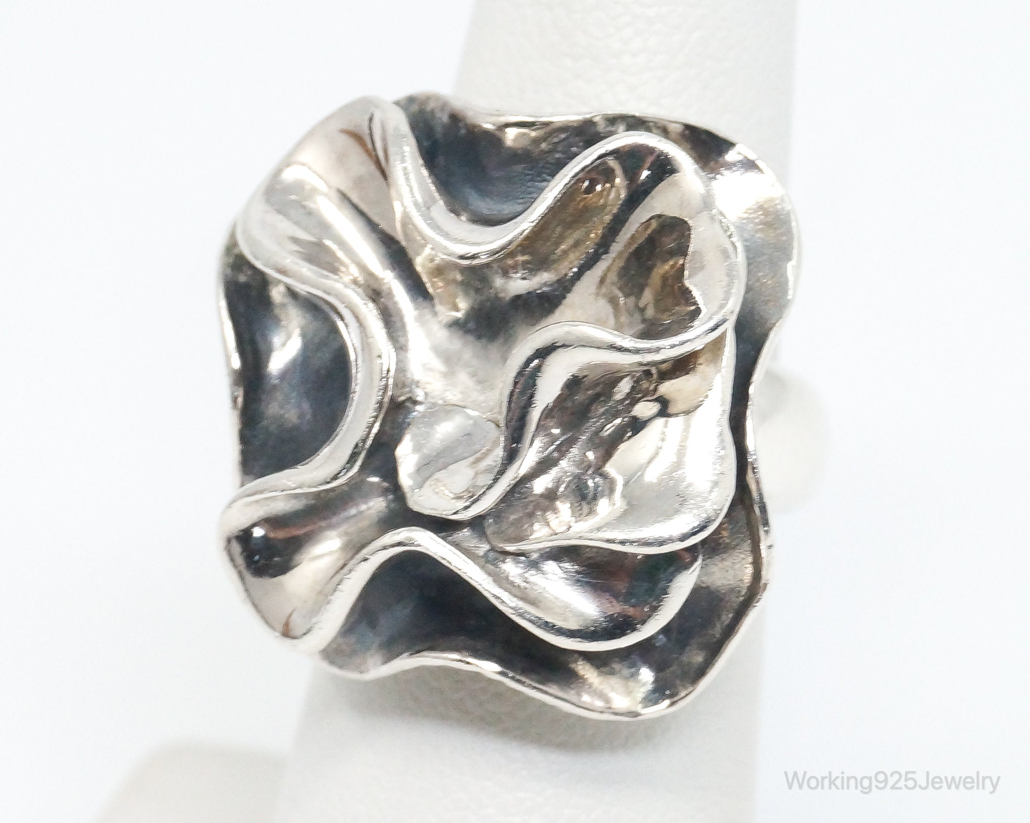 Vintage Designer Silpada Modernist Flower Retired Sterling Silver Ring SZ 6