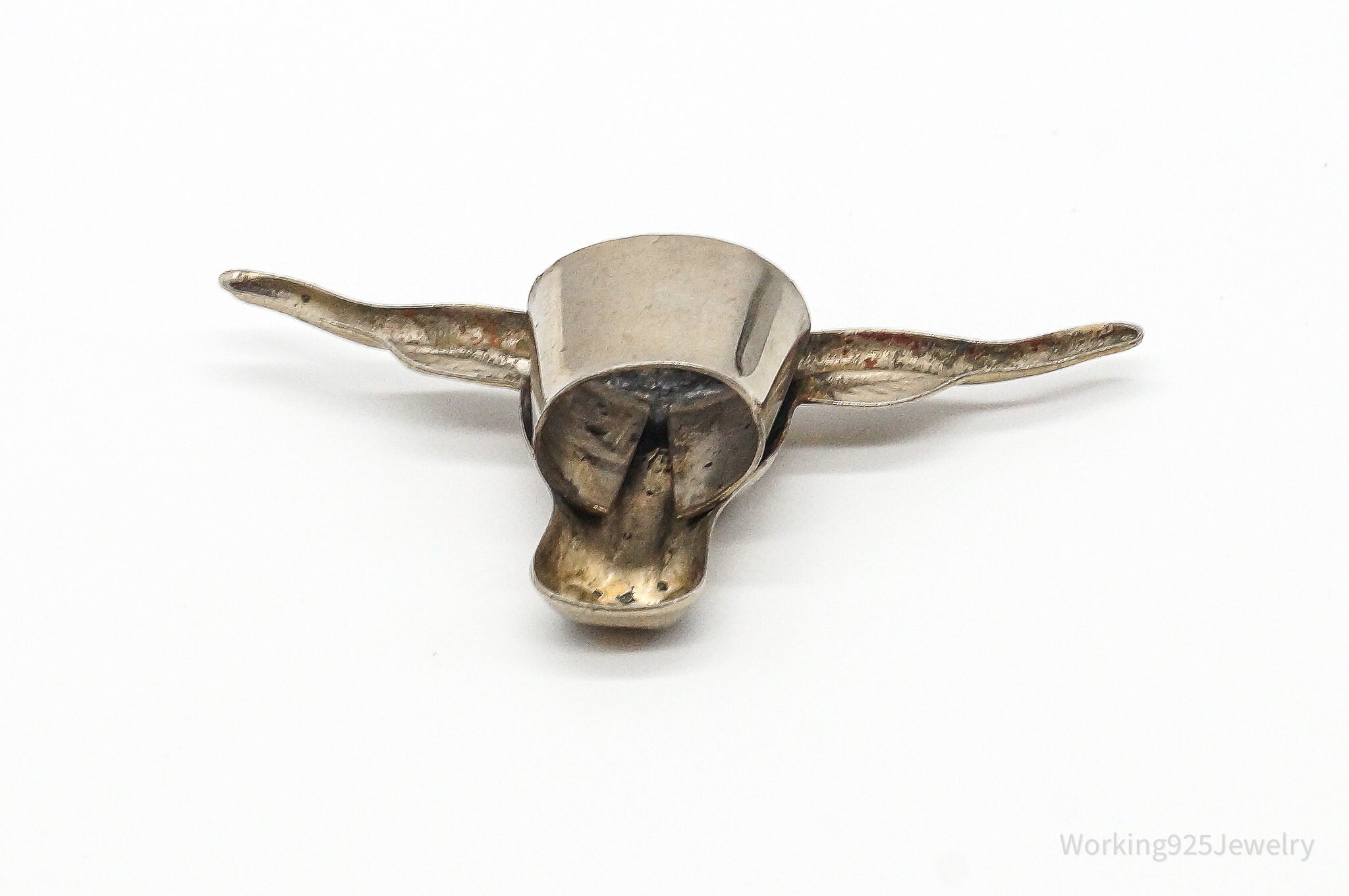 Vintage Bull Head Bolo Tie Clip Slide