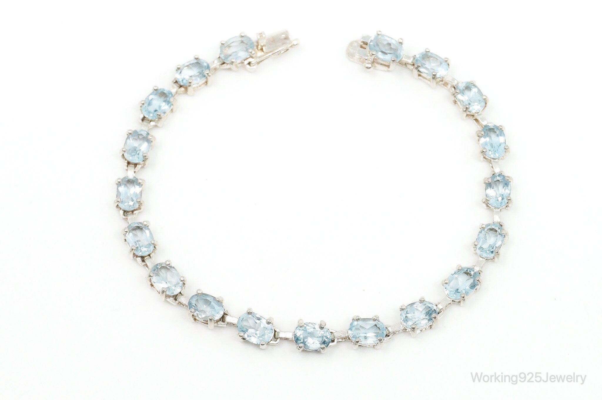 Vintage Blue Topaz Sterling Silver Bracelet