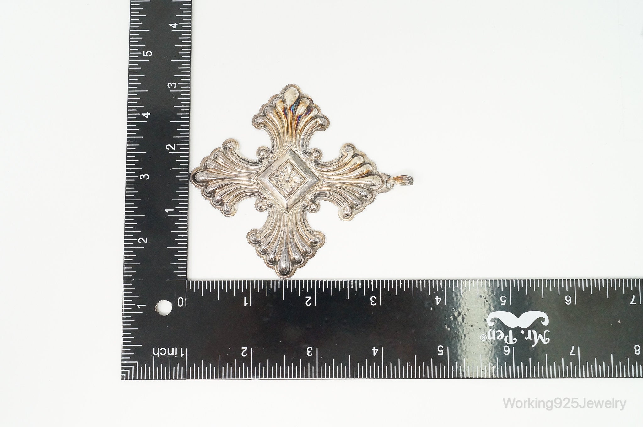 Vintage 1973 Reed & Barton Christmas Cross Sterling Silver Tree Ornament