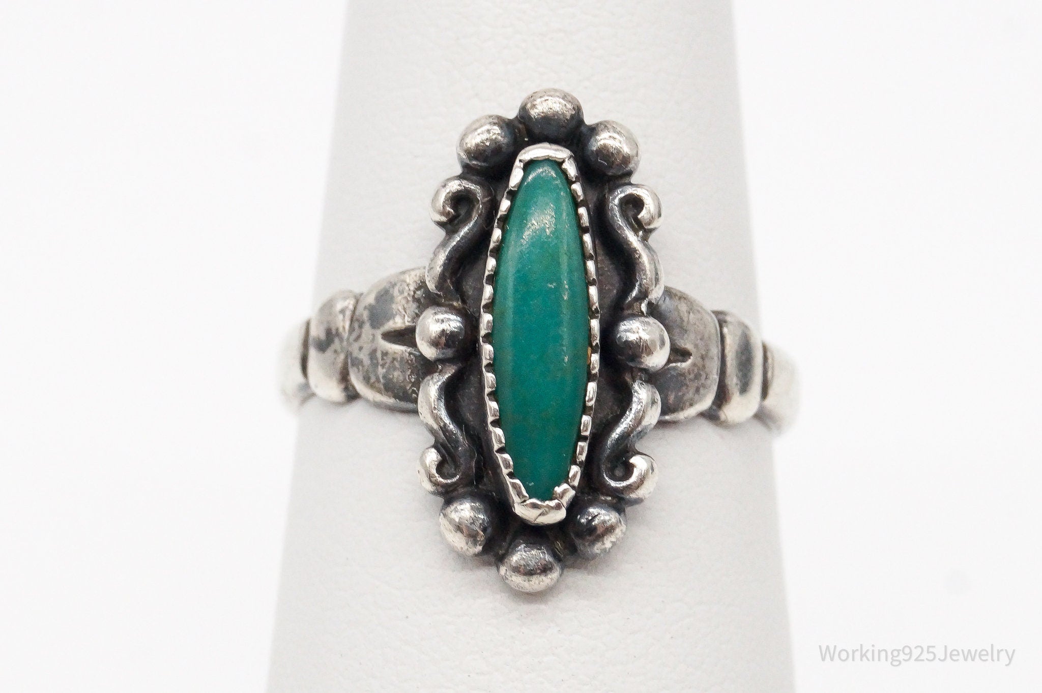 Vintage Bell Trading Company Turquoise Sterling Silver Ring - Size 4.75