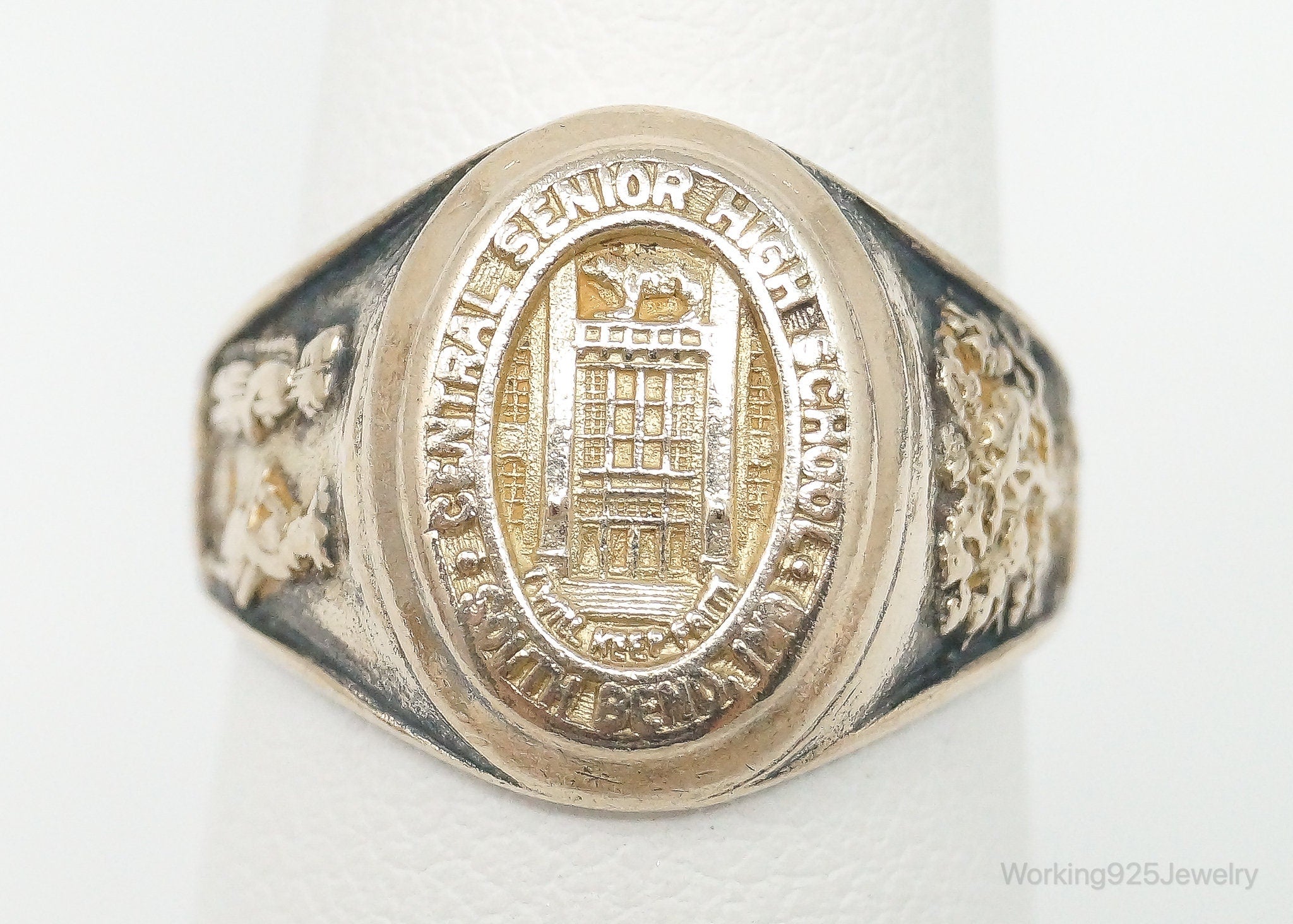 RARE 1934 Central Senior HS South Bend, IN 10K Gold S. Silver Ring Size 6.5