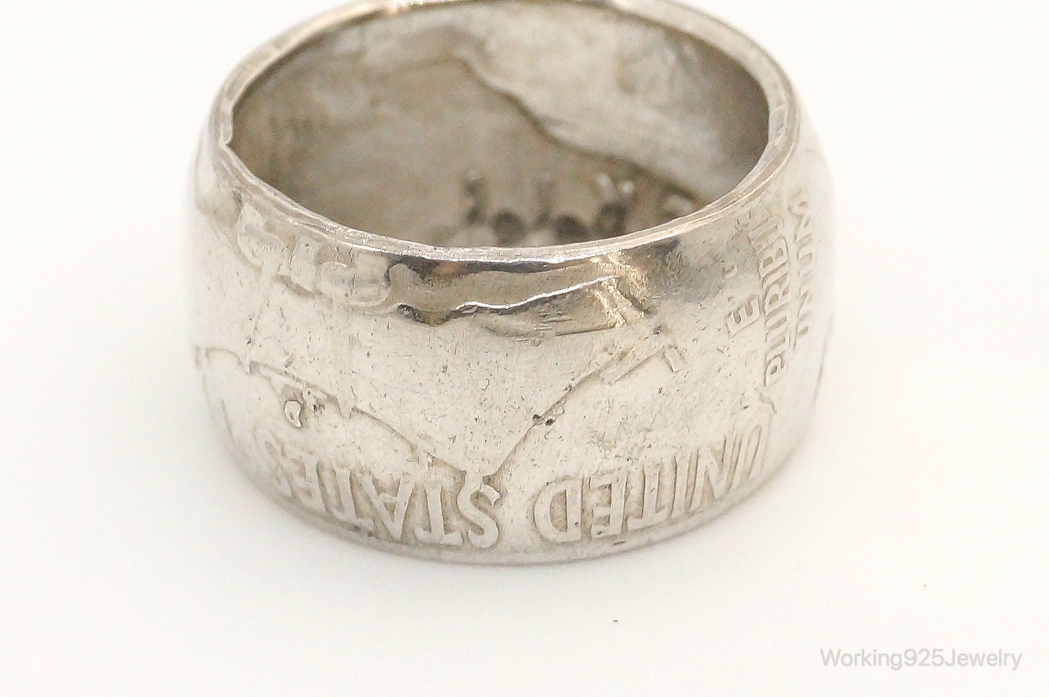 Vintage 1958 Half Dollar Silver Ring - Size 5