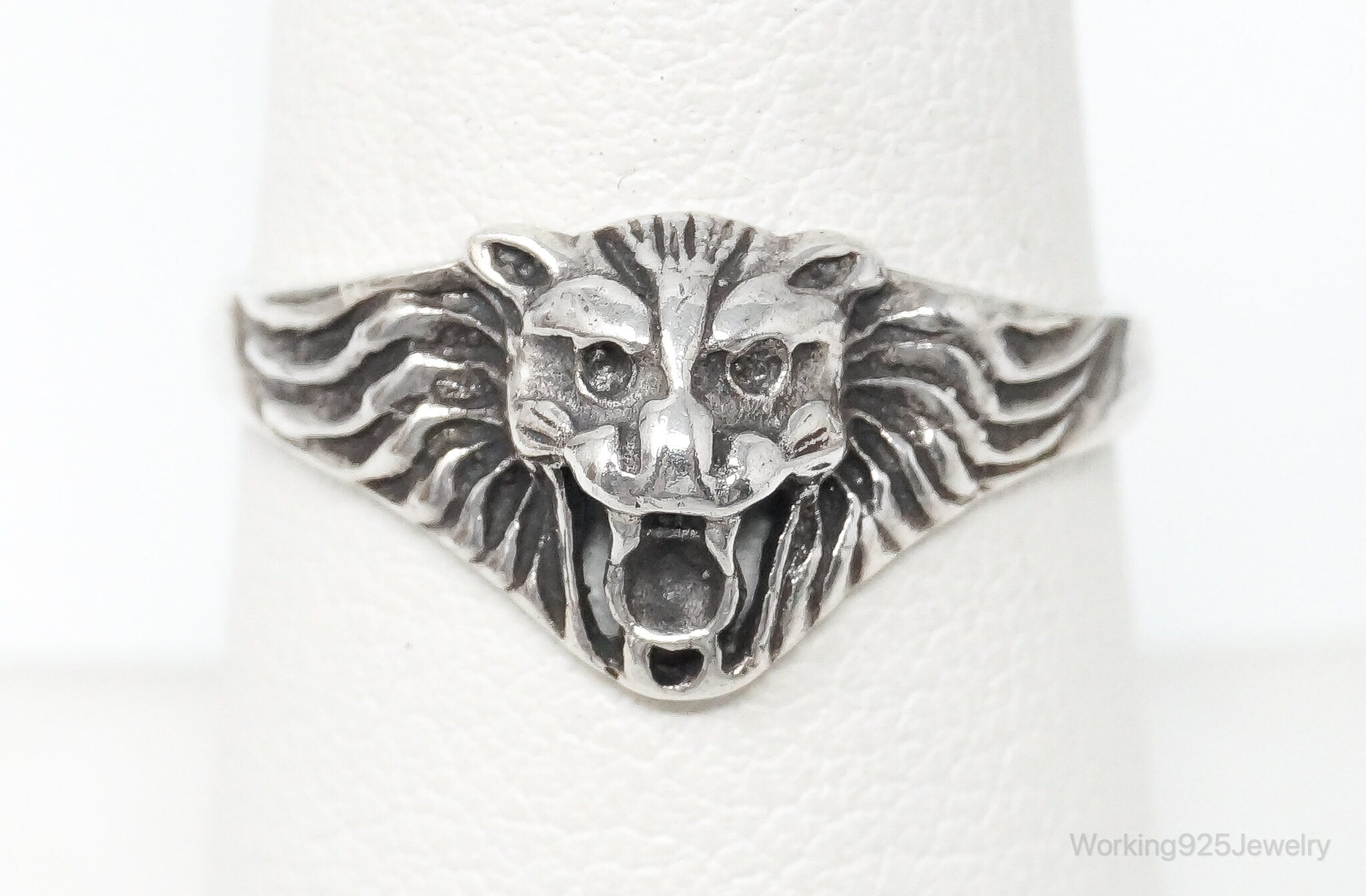 Vintage Avon Lions Head King Of The Jungle Sterling Silver Ring SZ 7.5