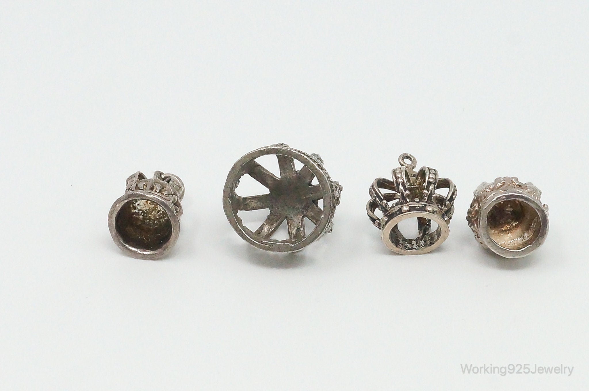 Vintage Antique Crowns Sterling Silver Charms