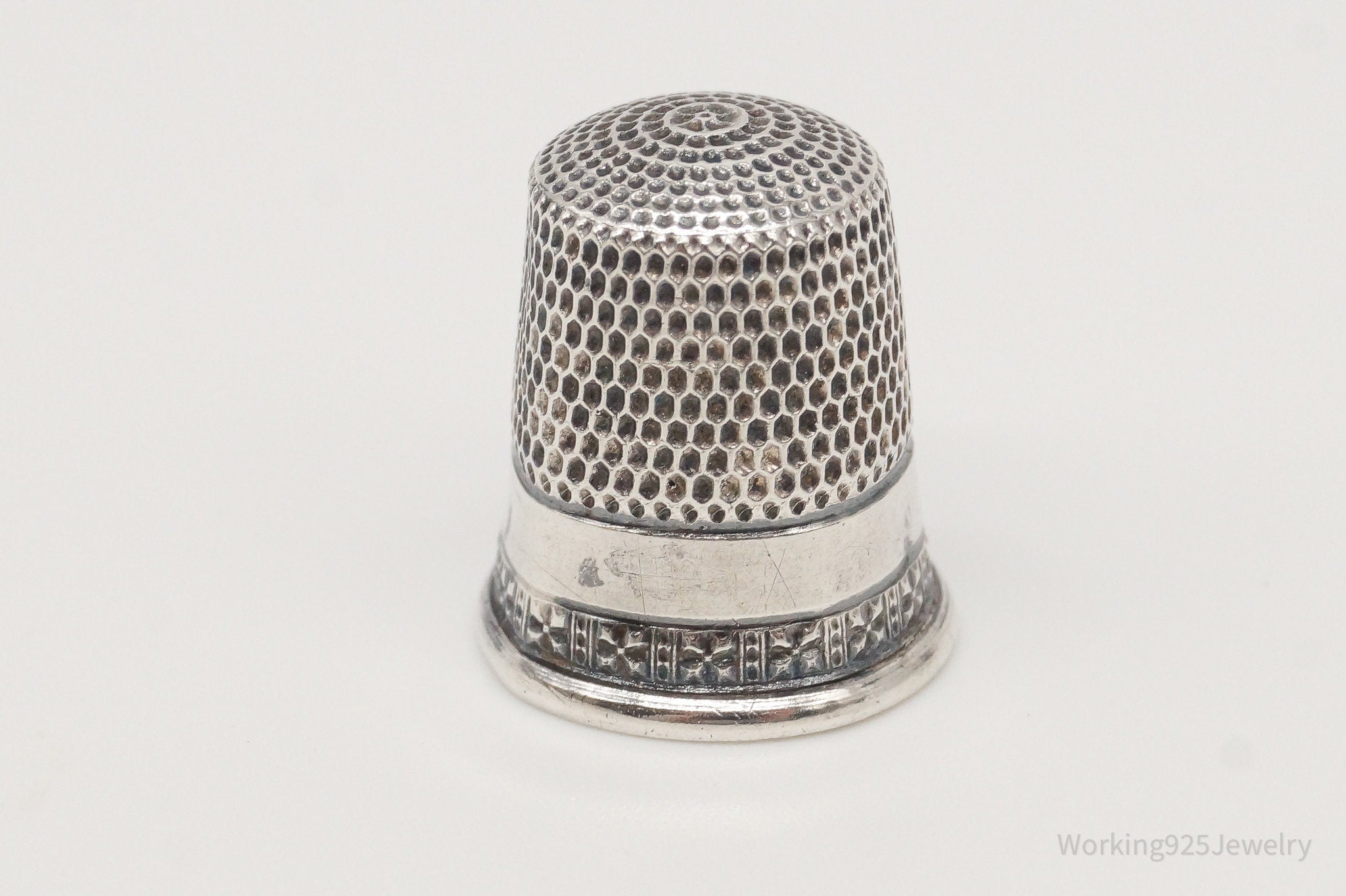 1800s Antique Simons Bros & Co Dome Sterling Silver Thimble Size 5