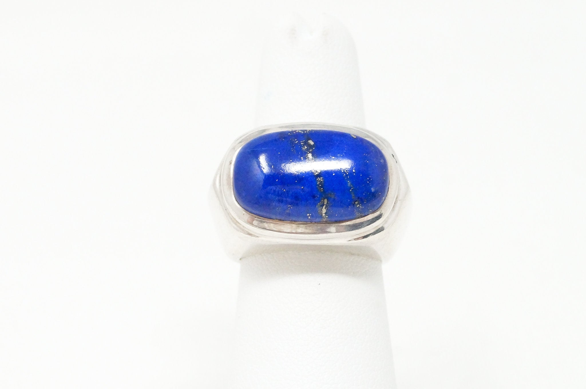 Large Vintage Southwestern SI Lapis Lazuli Sterling Silver Ring Sz 6