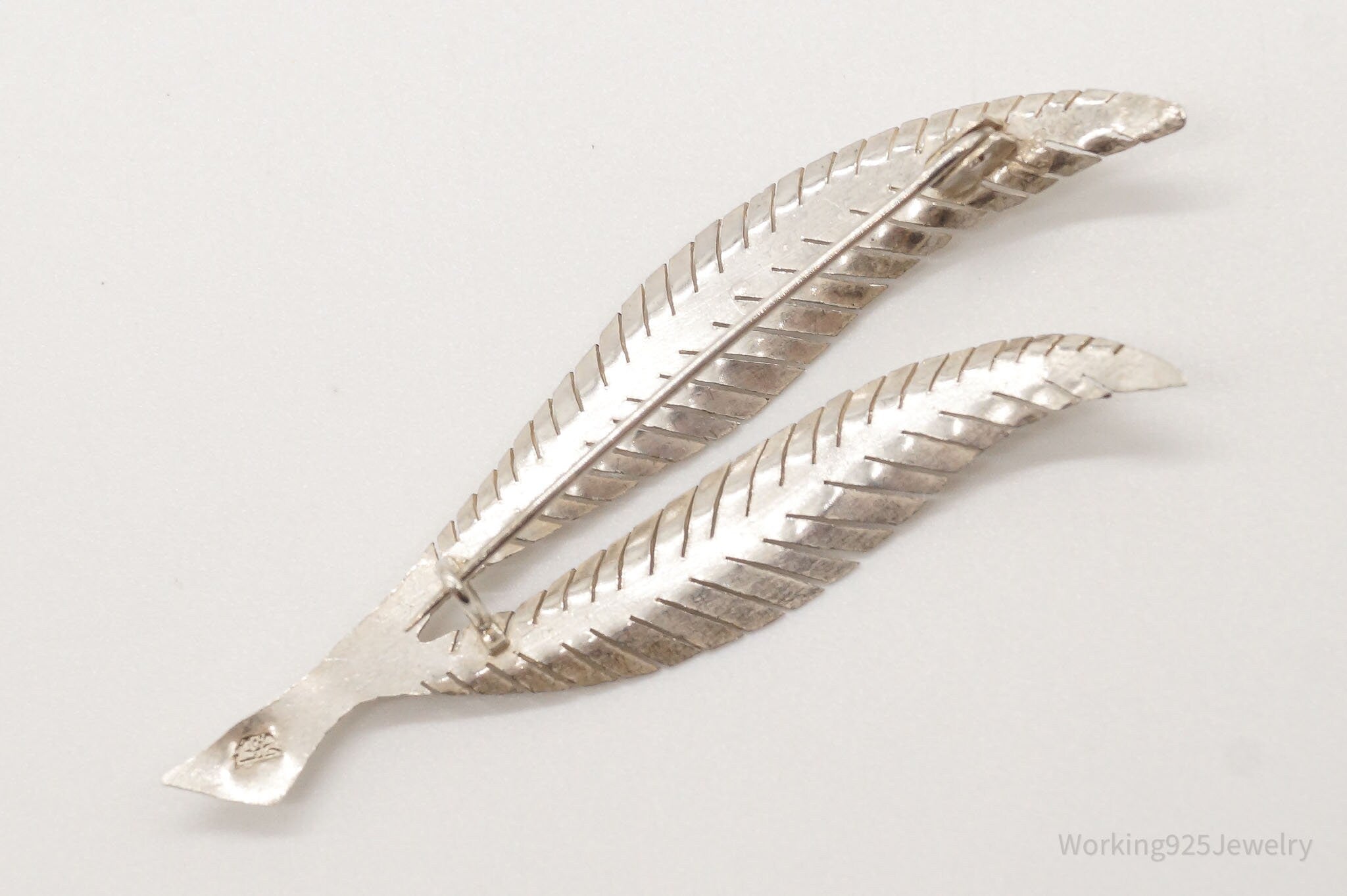 Antique Silver Floral Leaf Brooch Pin