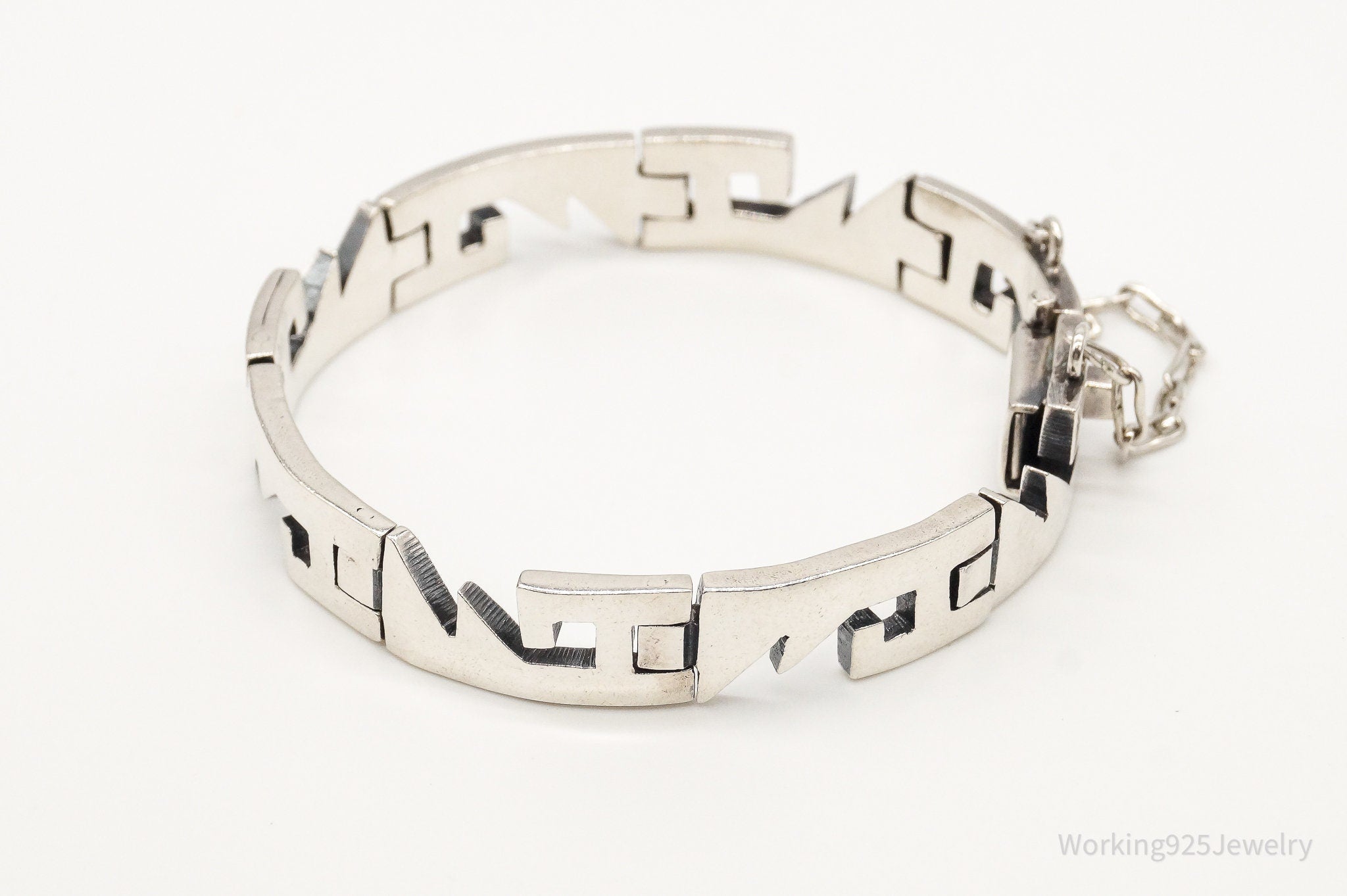 RARE Vintage Mexico Modernist Los Ballesteros Sterling Silver Bracelet