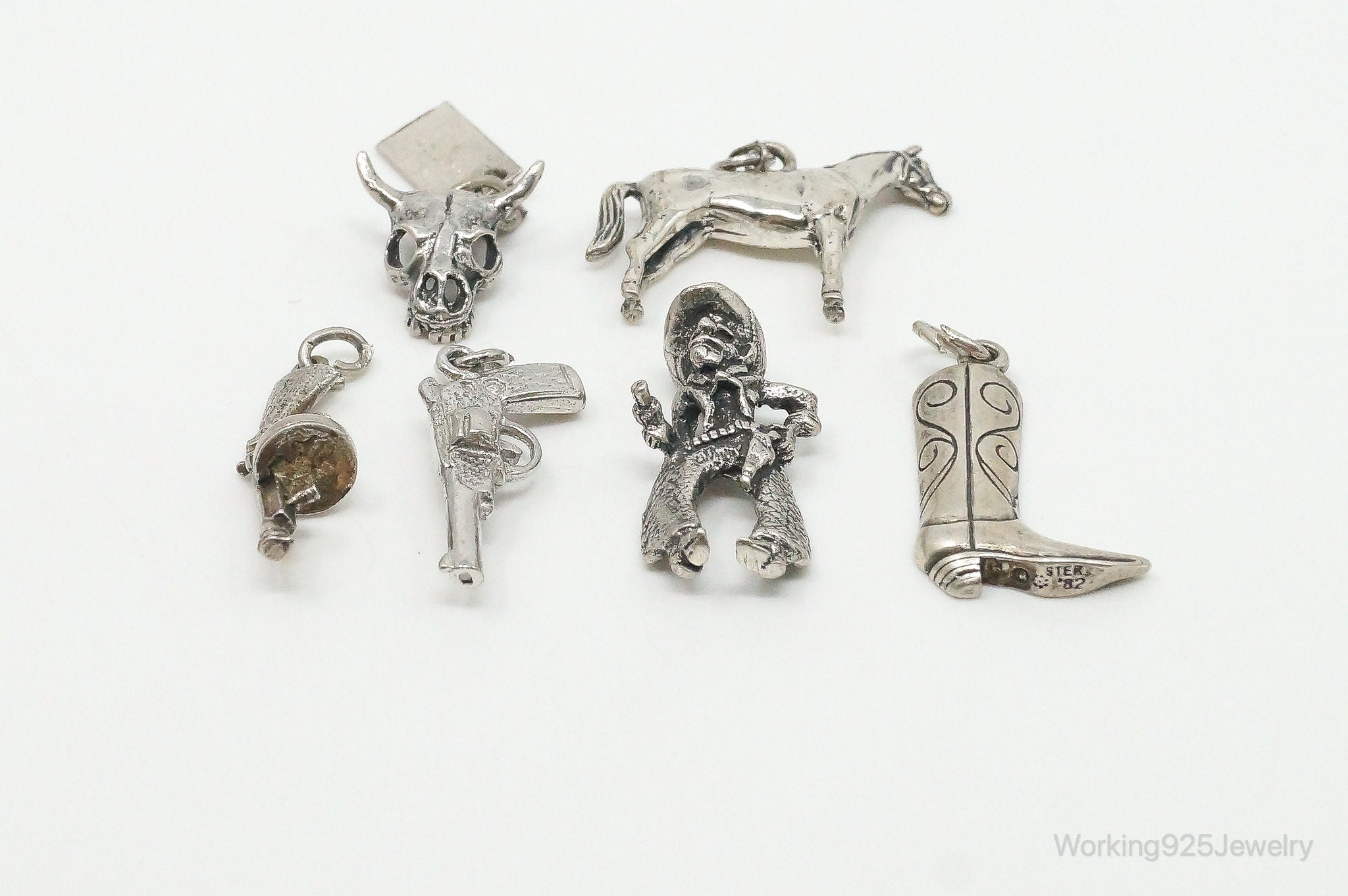 Vintage Antique Western Sterling Silver Charms Lot