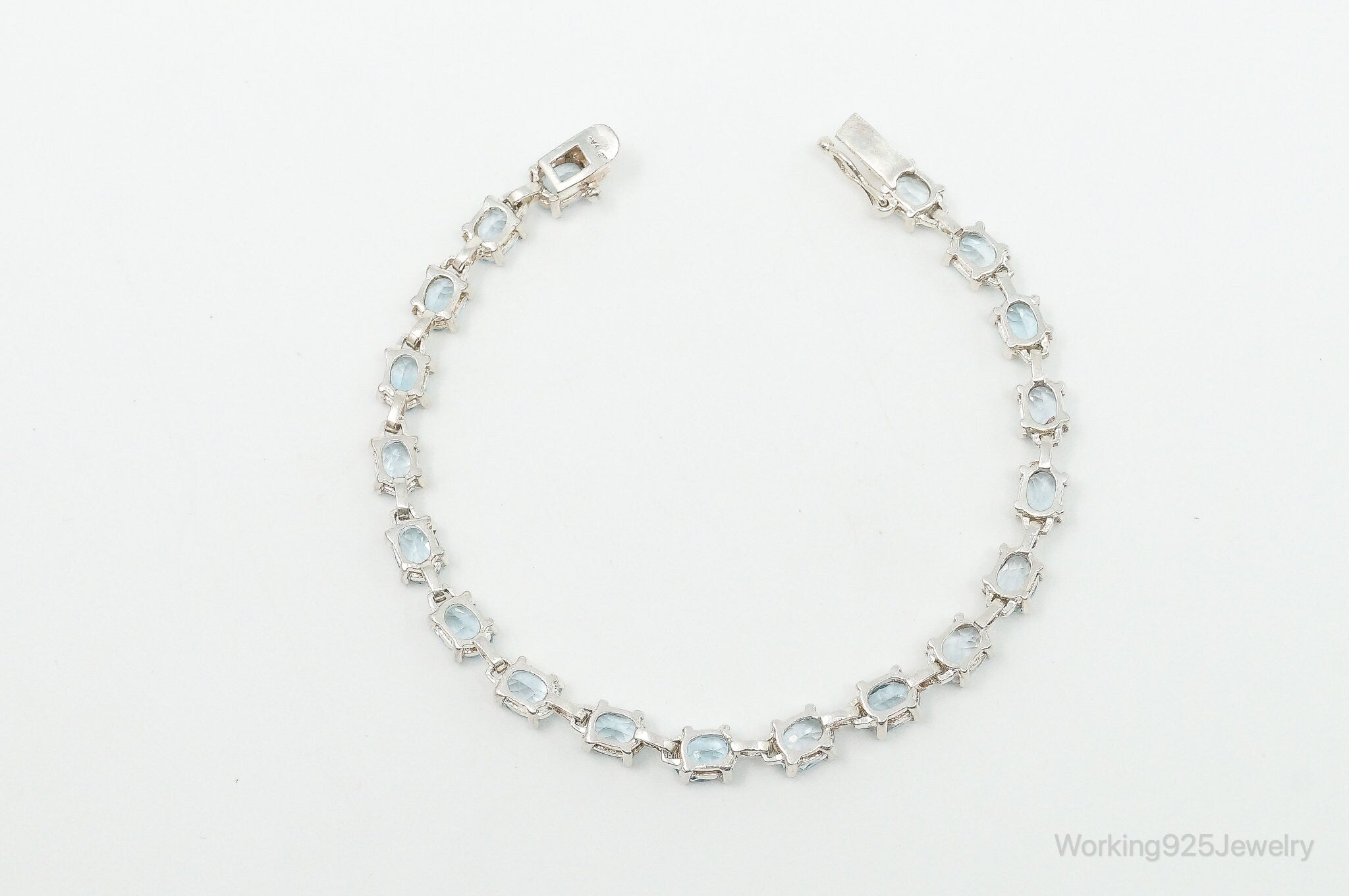 Vintage Blue Topaz Sterling Silver Bracelet