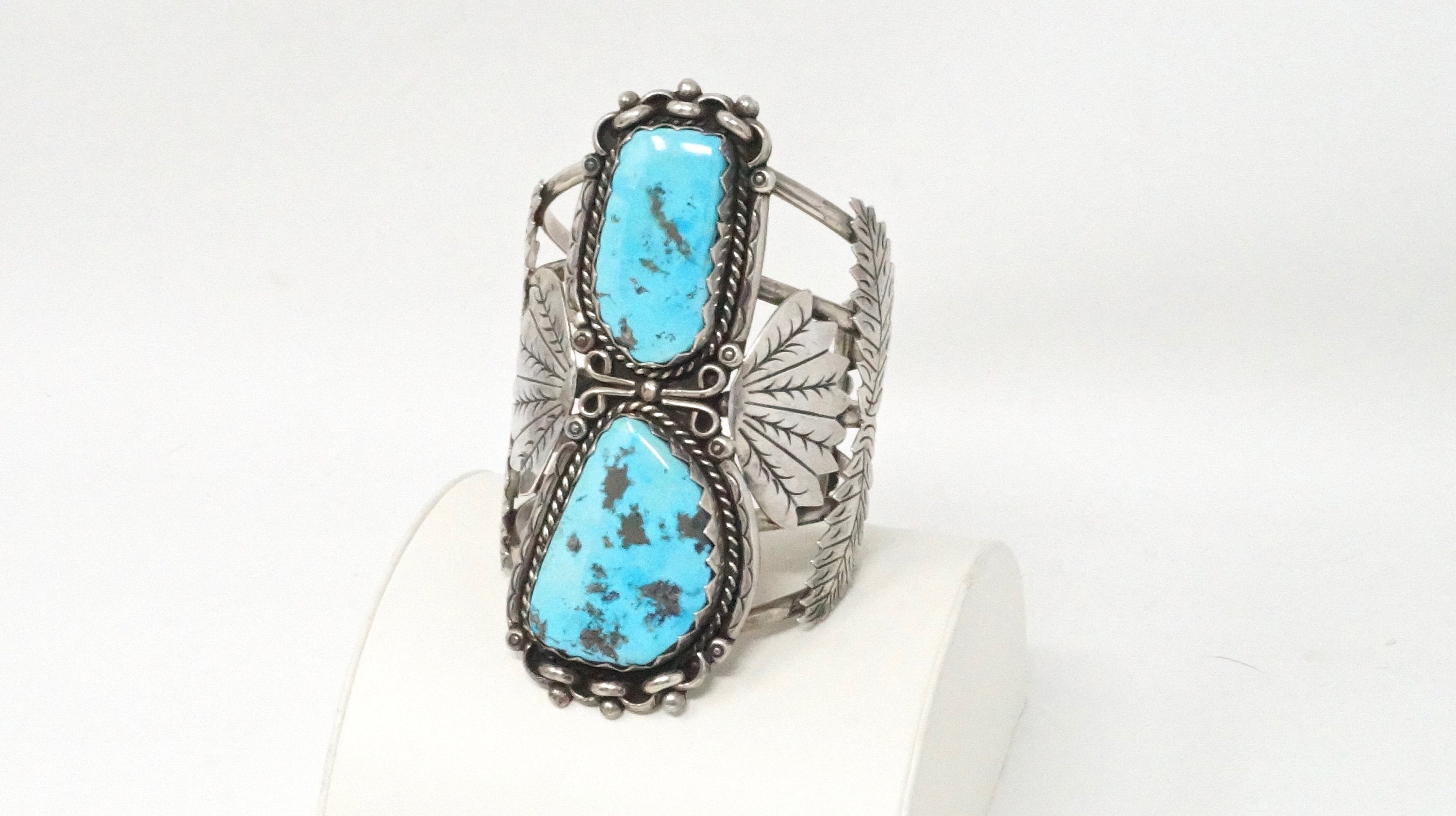 RARE Native American Beverly 27 Years Turquoise Sterling Silver Cuff Bracelet