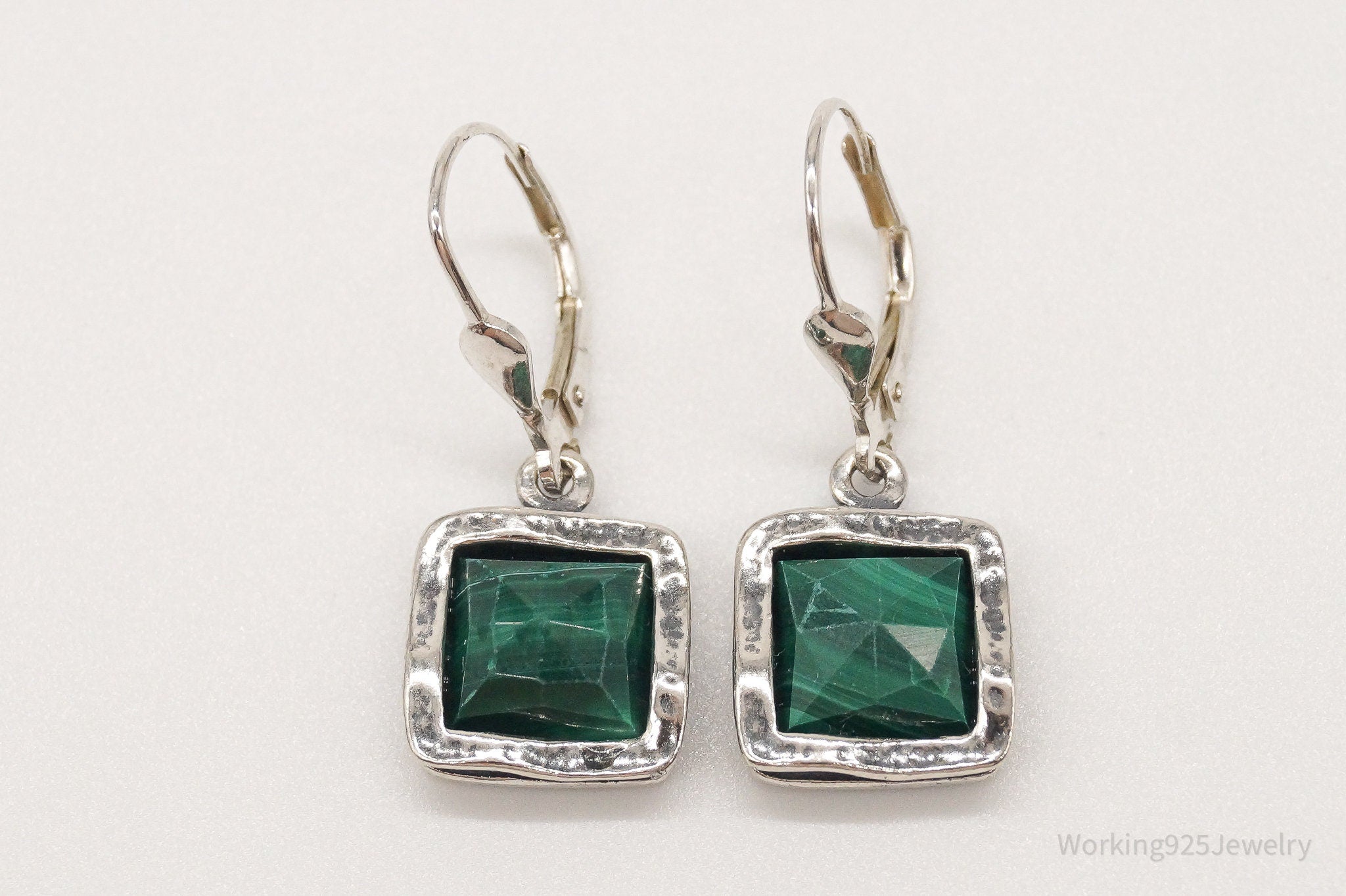 Designer B Israel Malachite Sterling Silver Earrings