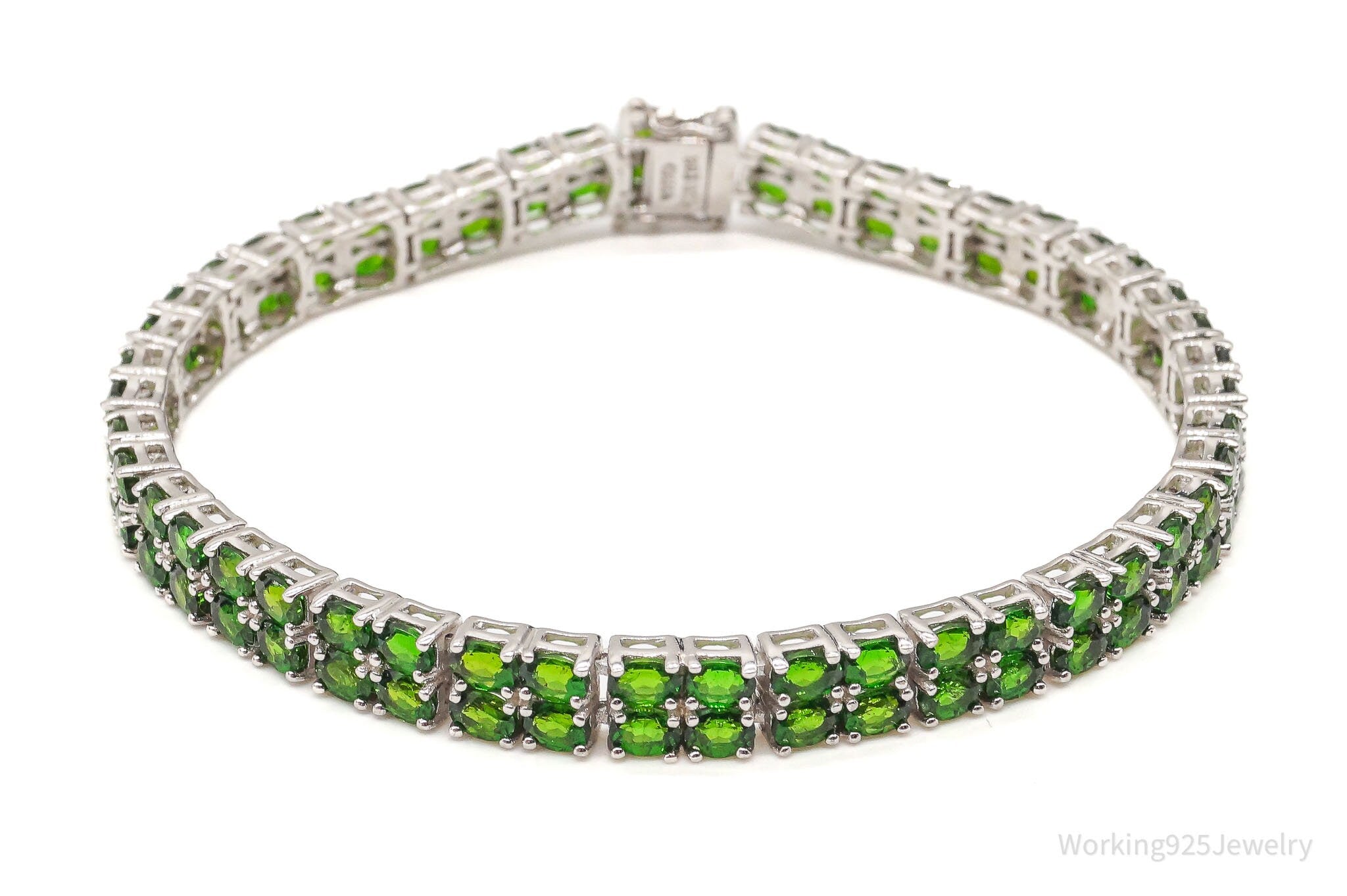 Vintage Designer BBJ Peridot Sterling Silver Bracelet