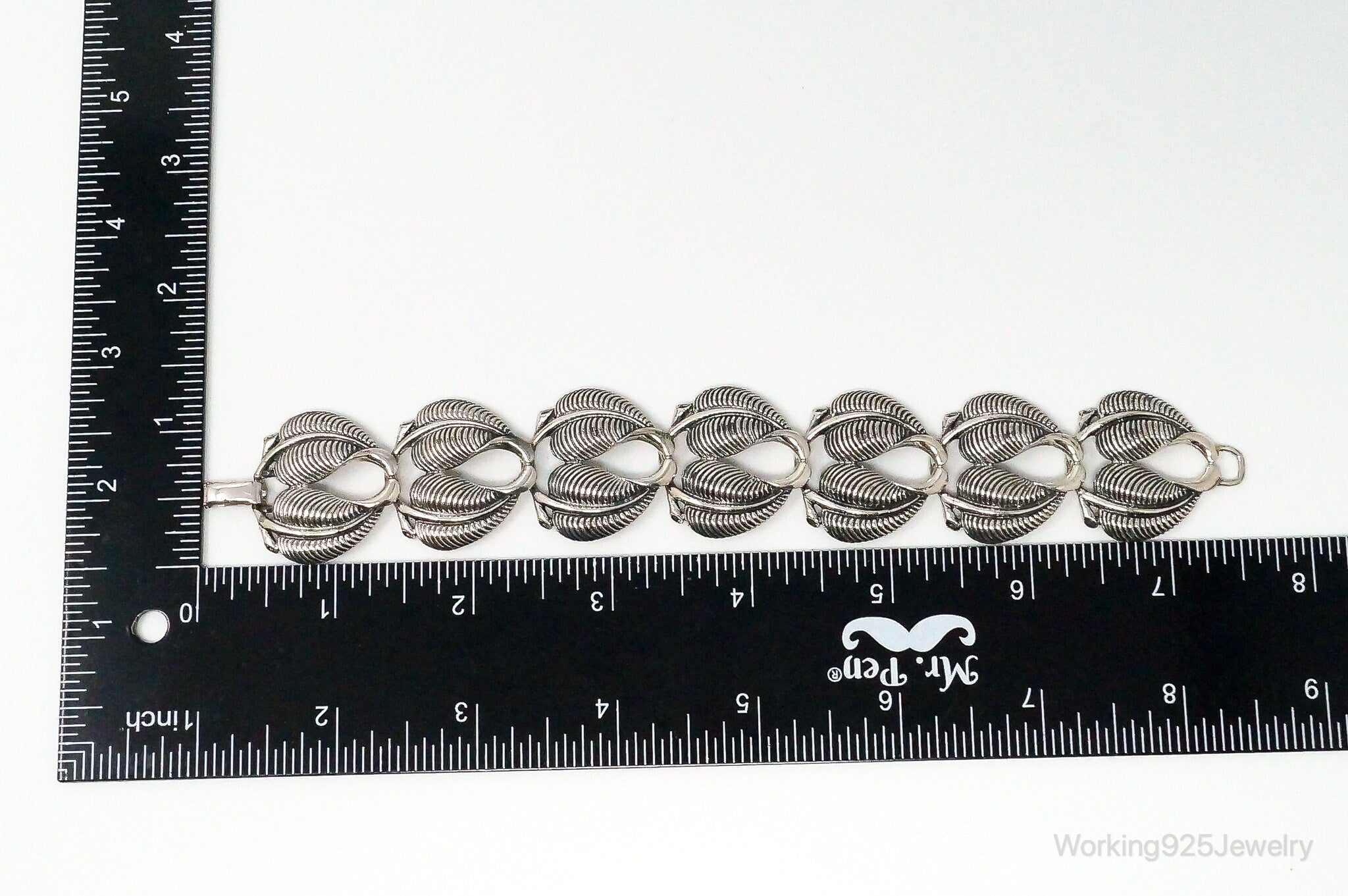 Vintage Designer Danecraft Sterling Silver Panel Bracelet