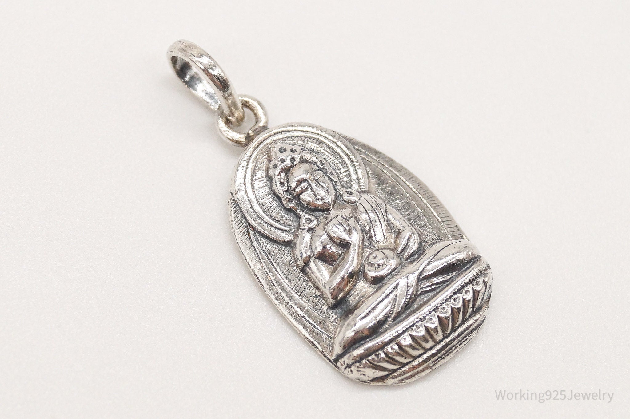 Vintage Hindu Sterling Silver Necklace Pendant