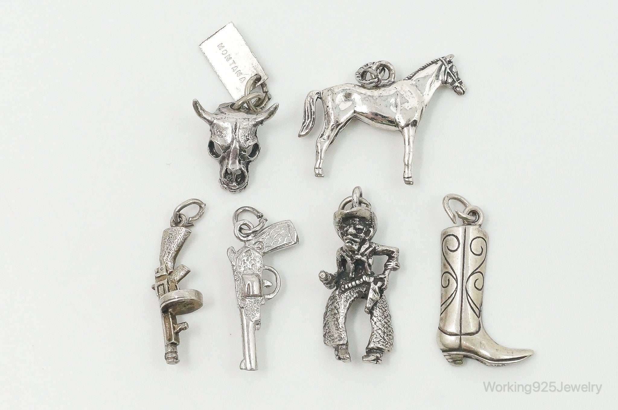 Vintage Antique Western Sterling Silver Charms Lot