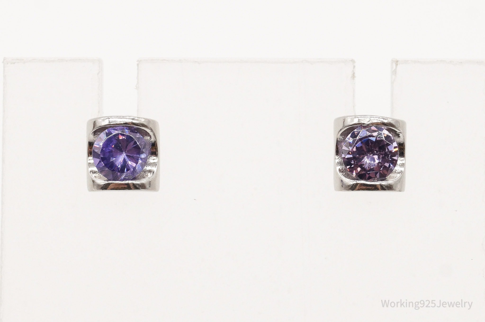 Vintage Amethyst Sterling Silver Earrings