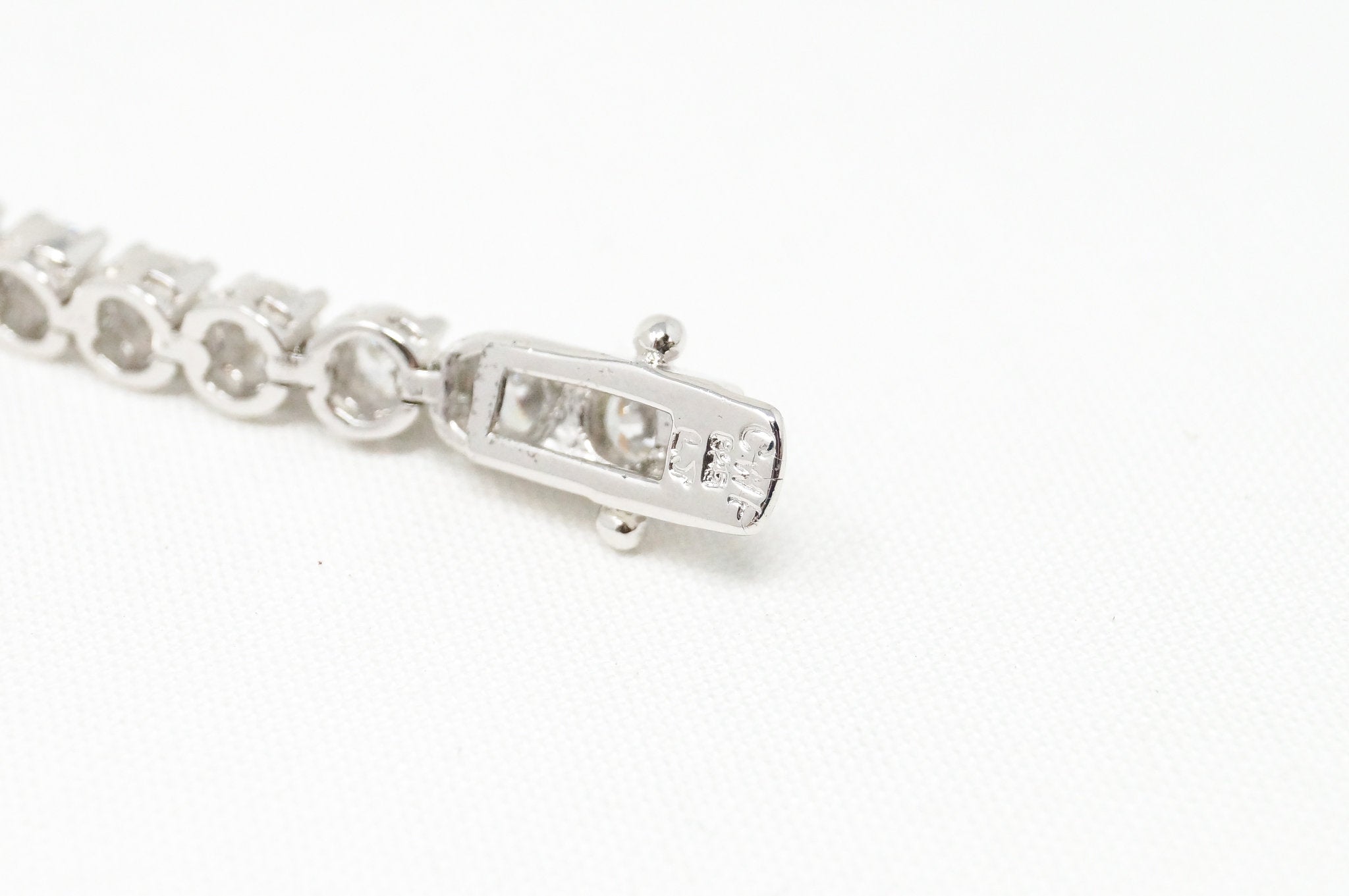 Vintage Art Deco Style Cubic Zirconia Sterling Silver Tennis Bracelet