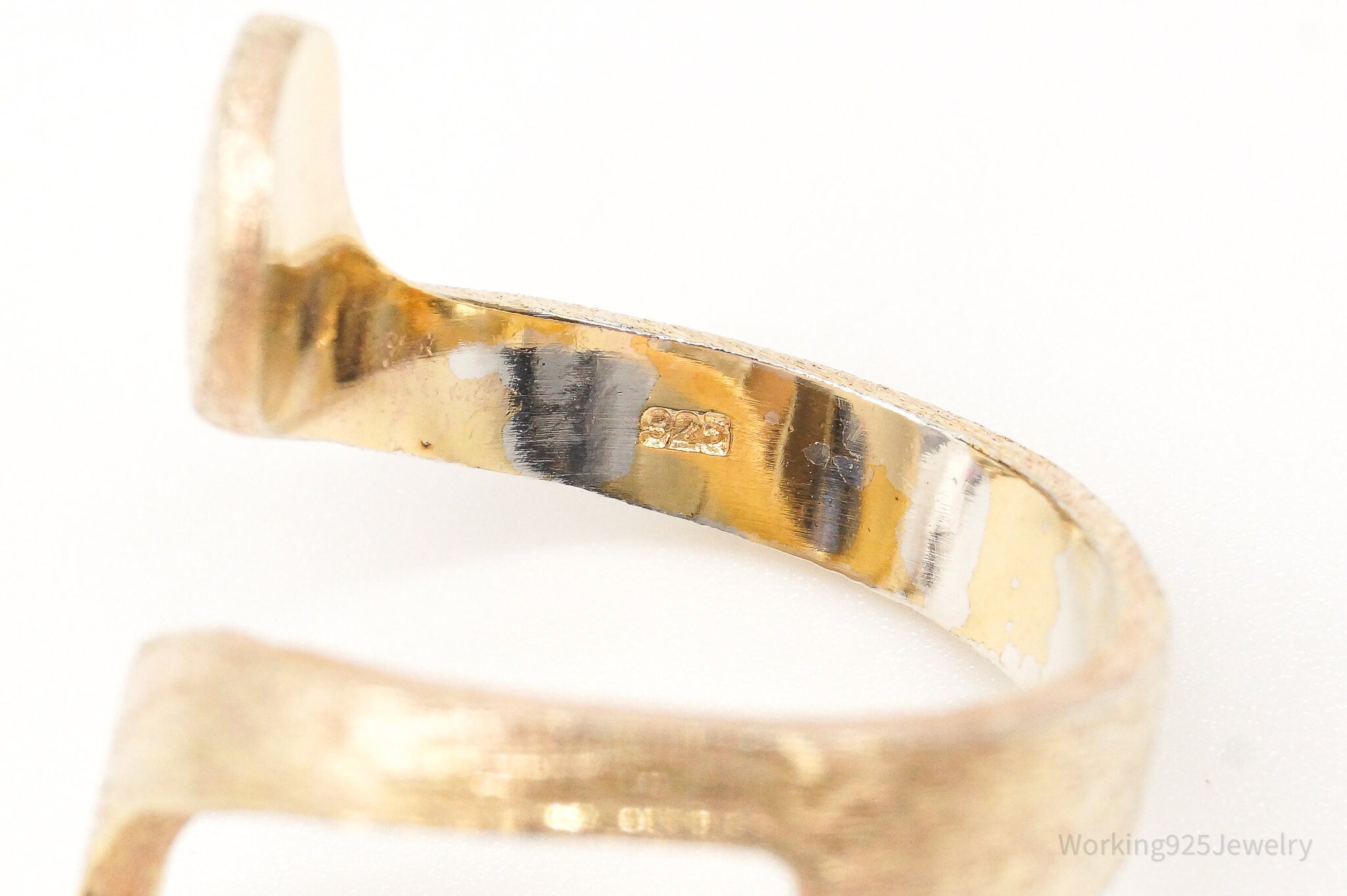 Vintage Gold Vermeil Sterling Silver Wrap Ring - Size 8.5 Adjustable