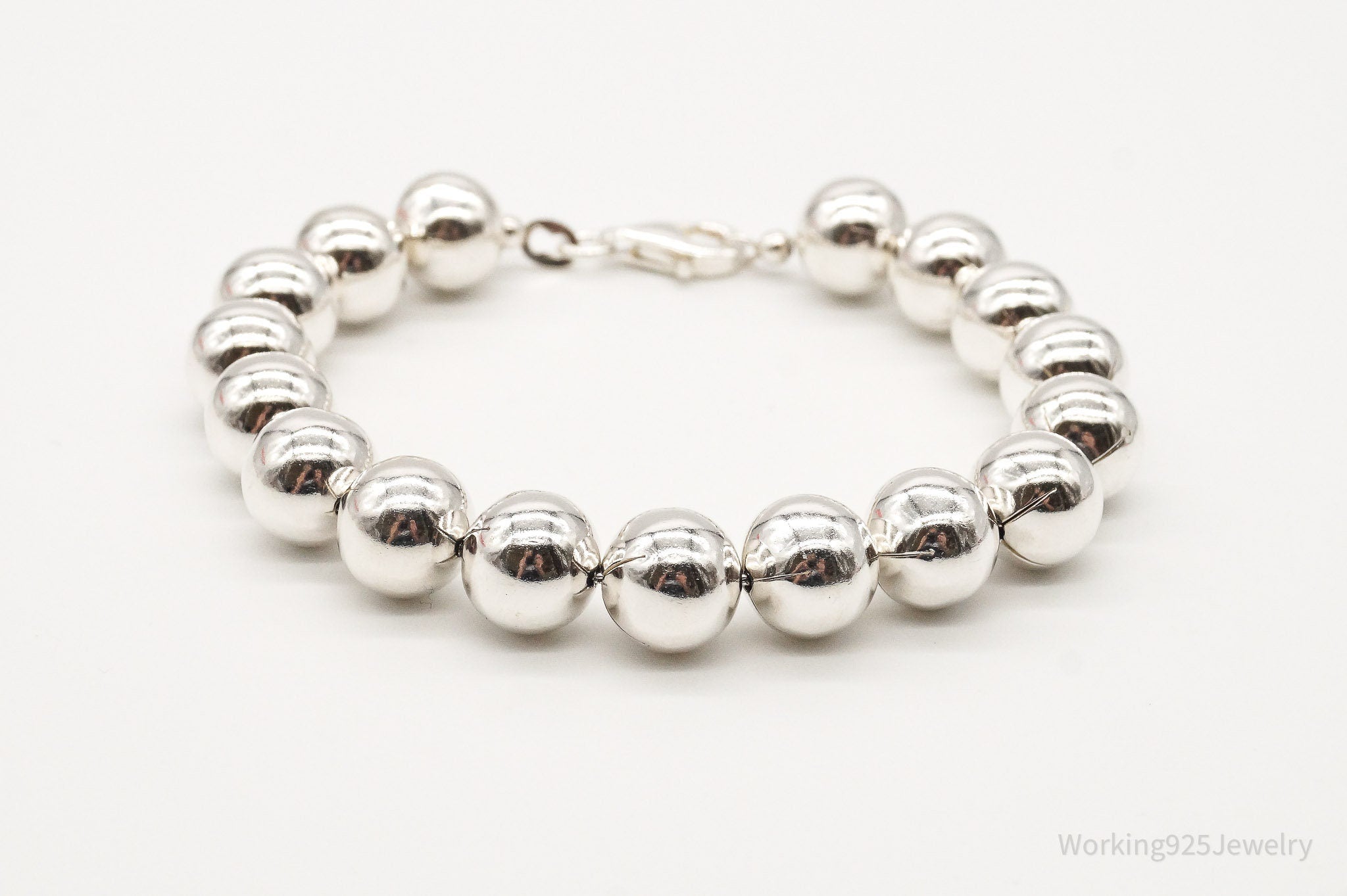 Vintage Ball Beaded Sterling Silver Bracelet