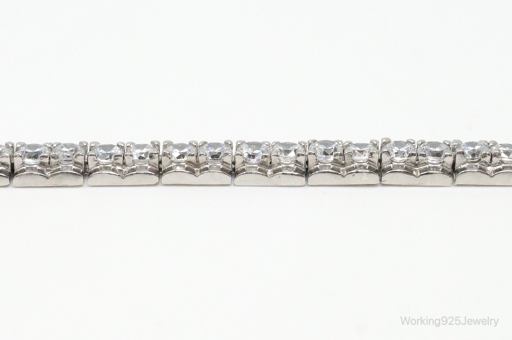 Vintage Designer FAS Cubic Zirconia Sterling Silver Tennis Bracelet