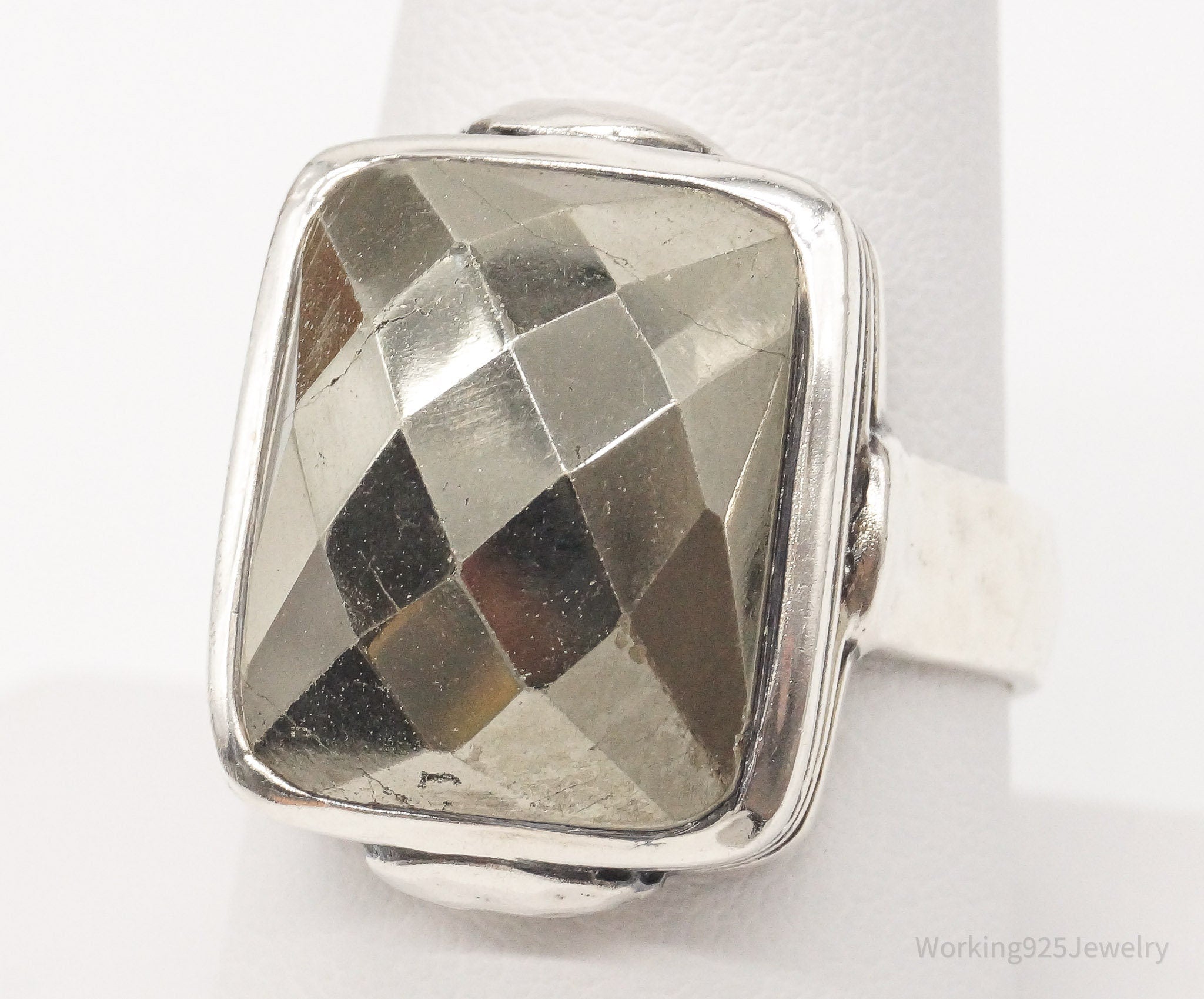 Vintage Designer Silpada Retired Pyrite Sterling Silver Ring - Size 9