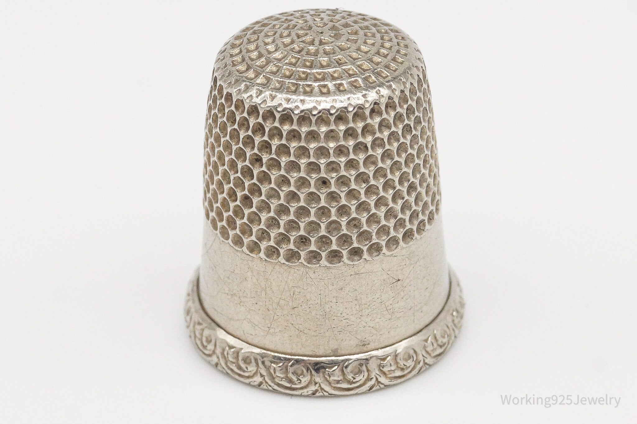 1800s Antique Simons Bros & Co Silver Thimble Size 7