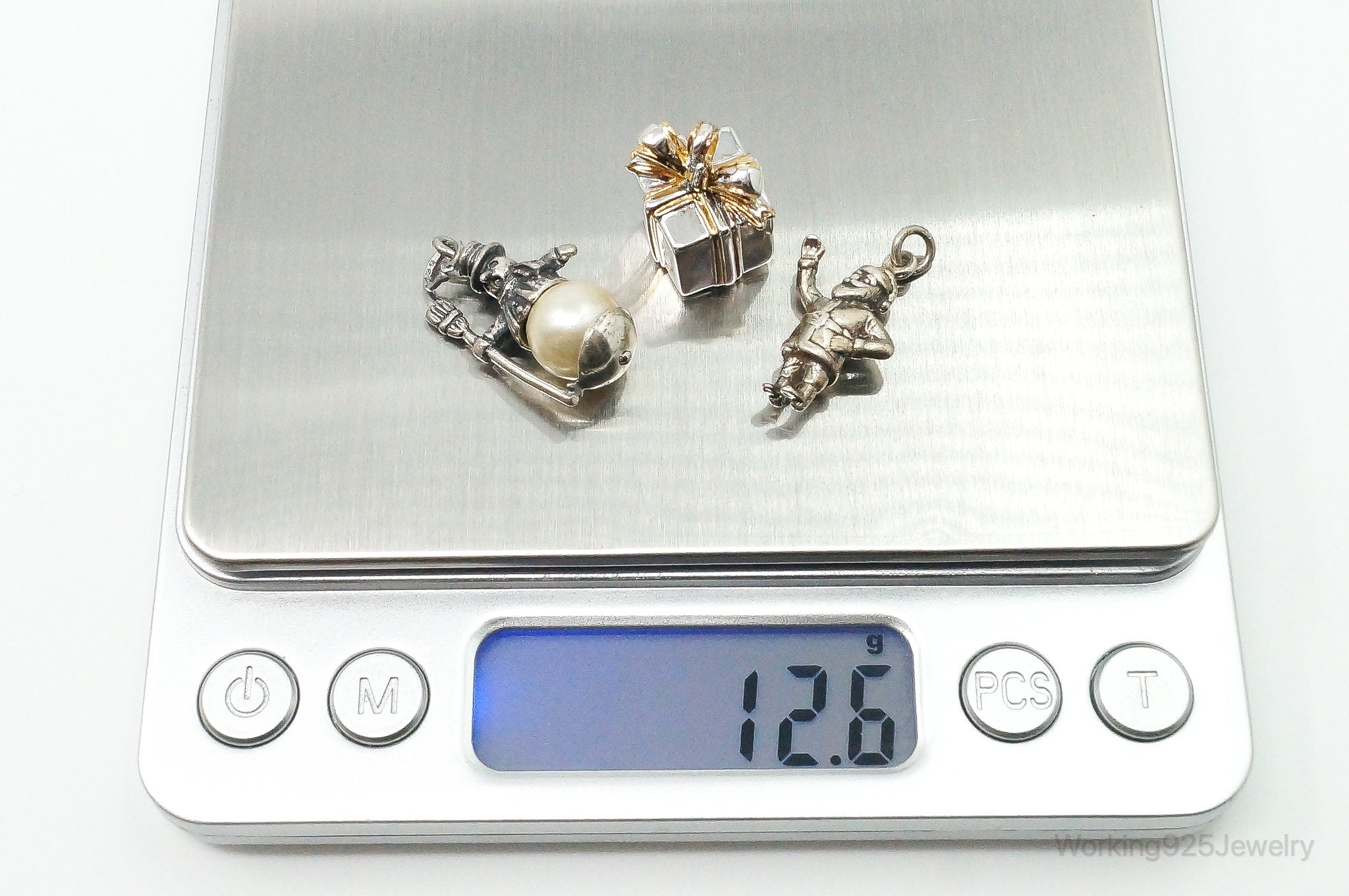 Vintage Antique Christmas Themed Sterling Silver Charms